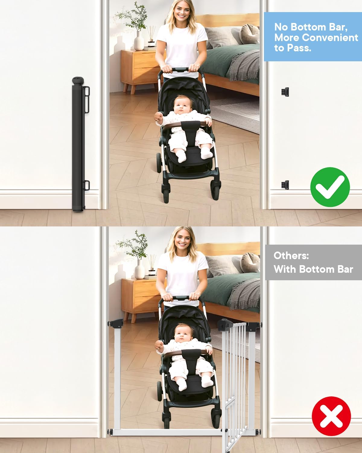 Detalle 2 de BBsecure Retractable Baby Gate 55-Inch Width