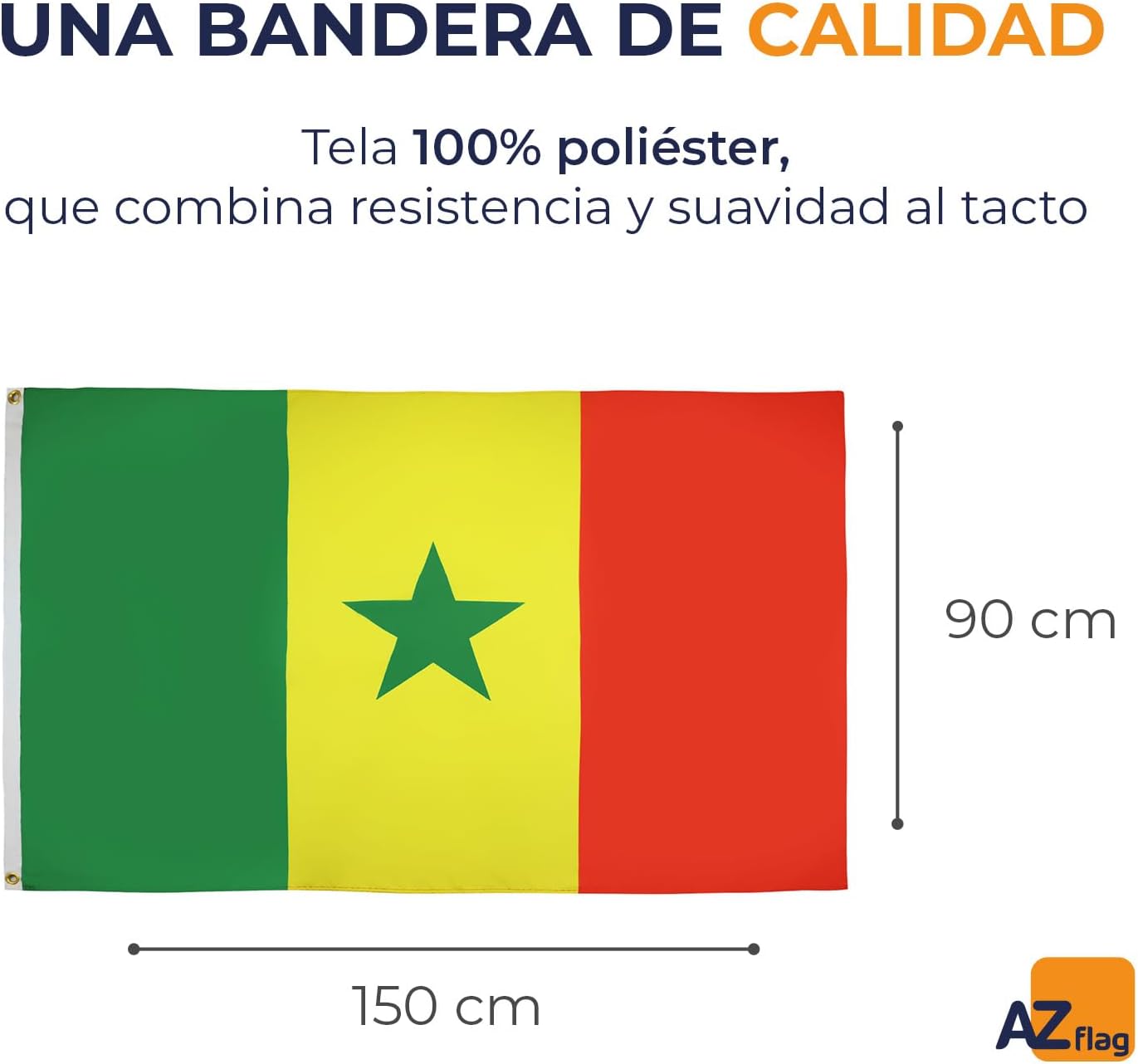 Detalle 2 de AZ FLAG Bandera de Senegal 150x90cm 🇸🇳
