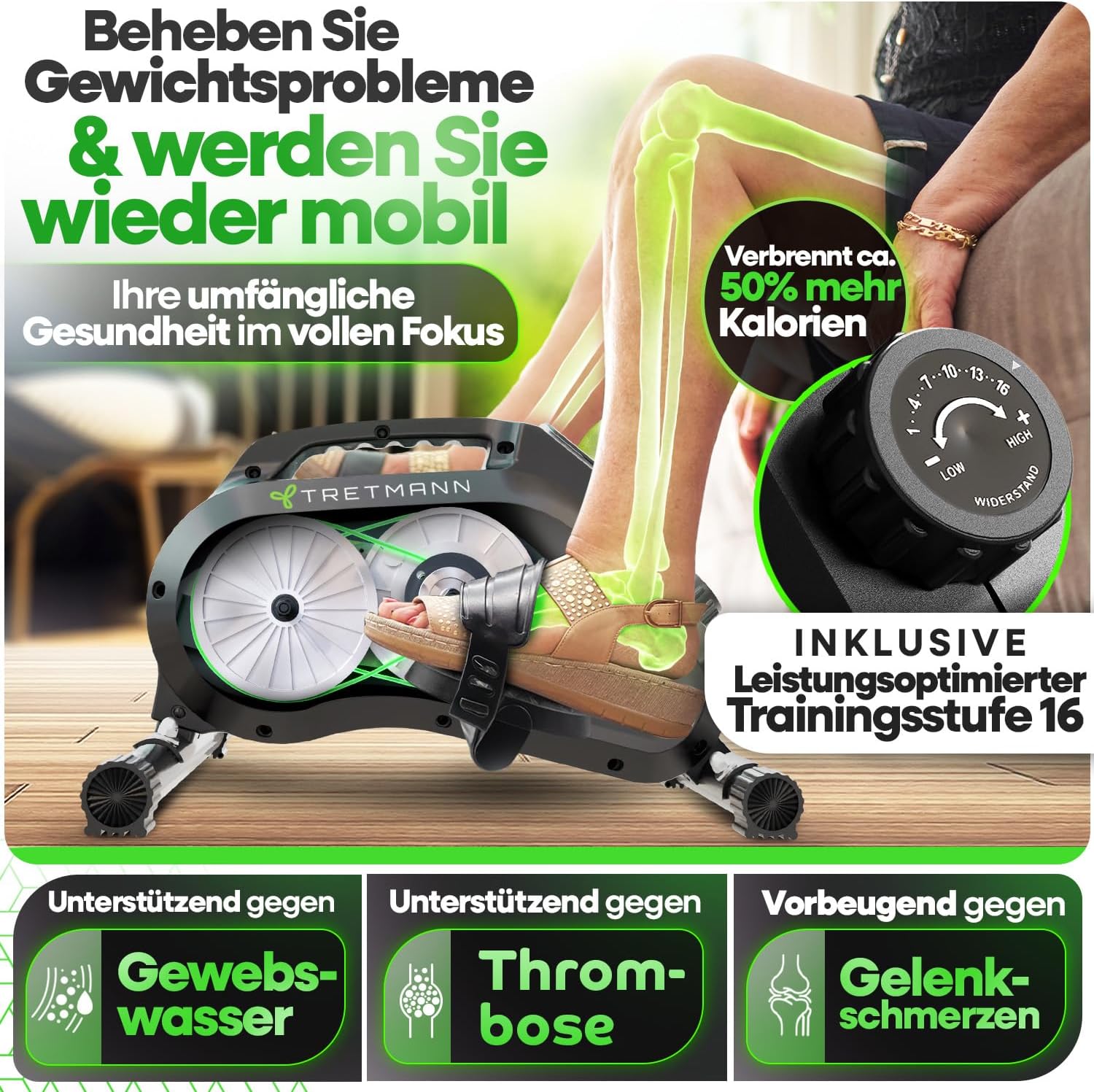 Thumbnail 3 de Tretmann Pedaltrainer Pro Set Beintrainer für Senioren