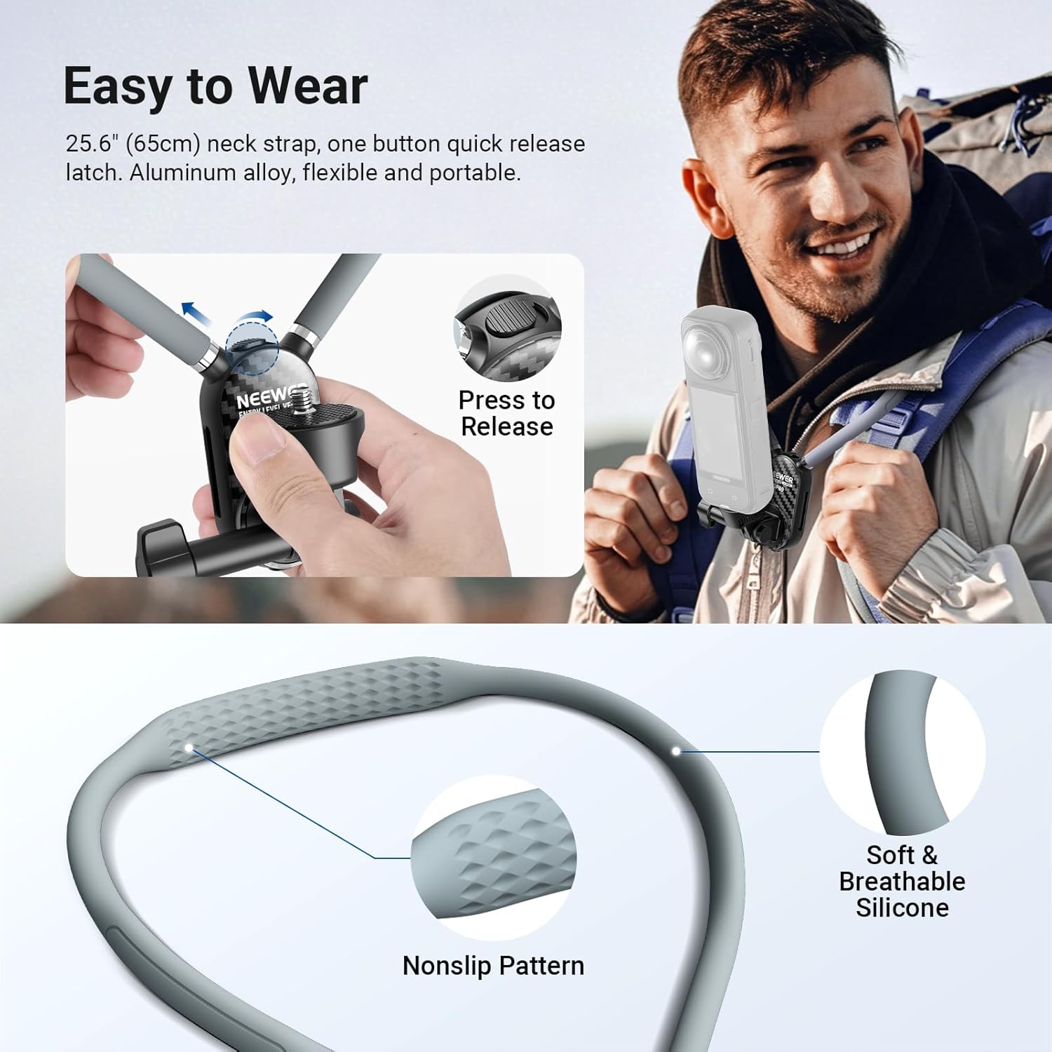 Detalle de NEEWER neck mount for POV vlogging GP49