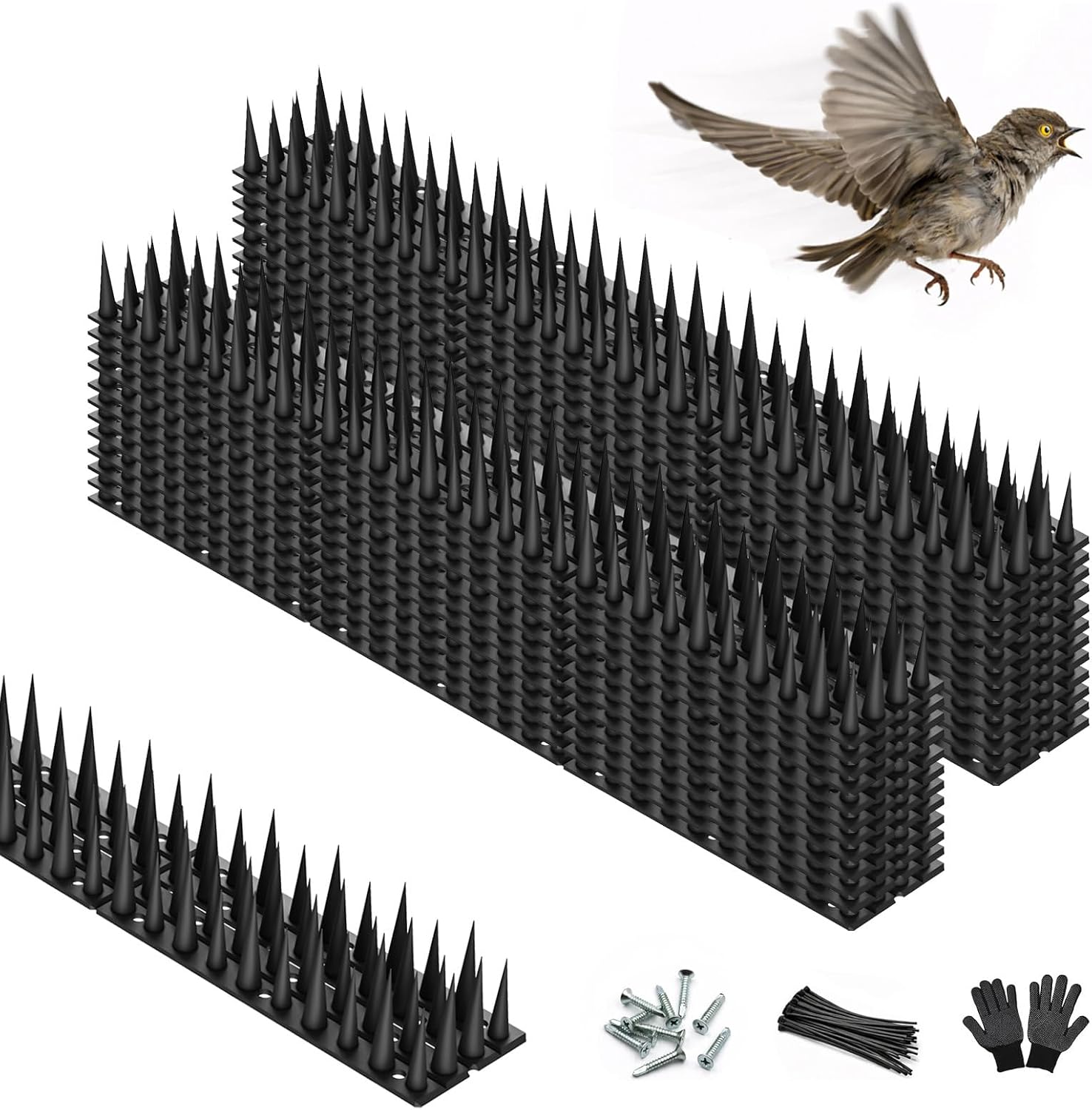Detalle de LavviTech Bird Spikes Plastic Outdoor Deterrent, 30-Pack, 41.9 ft Coverage