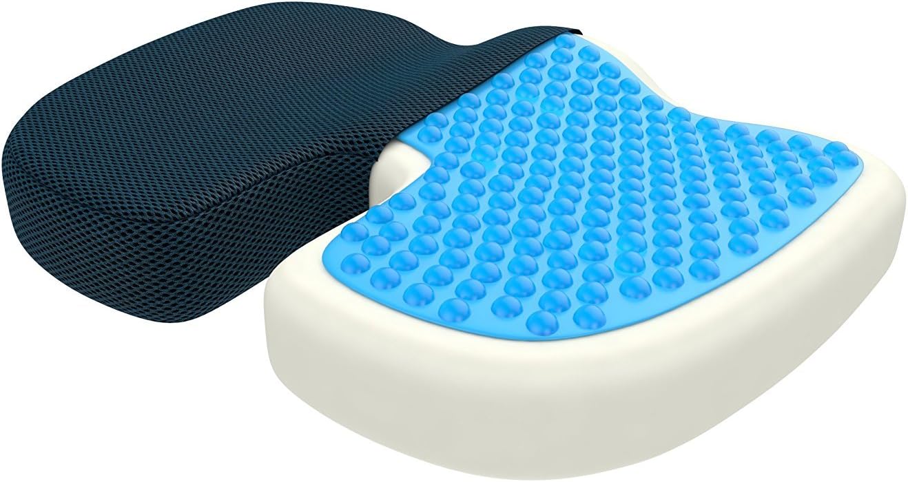 Bonmedico Cuscino Sedia Ufficio: Seduta Ergonomica in Memory Foam con Gel