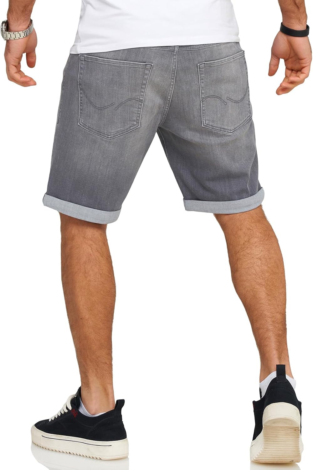 Detalle de JACK & JONES Infinity Herren Jeans Shorts Rick Bermuda Used Look