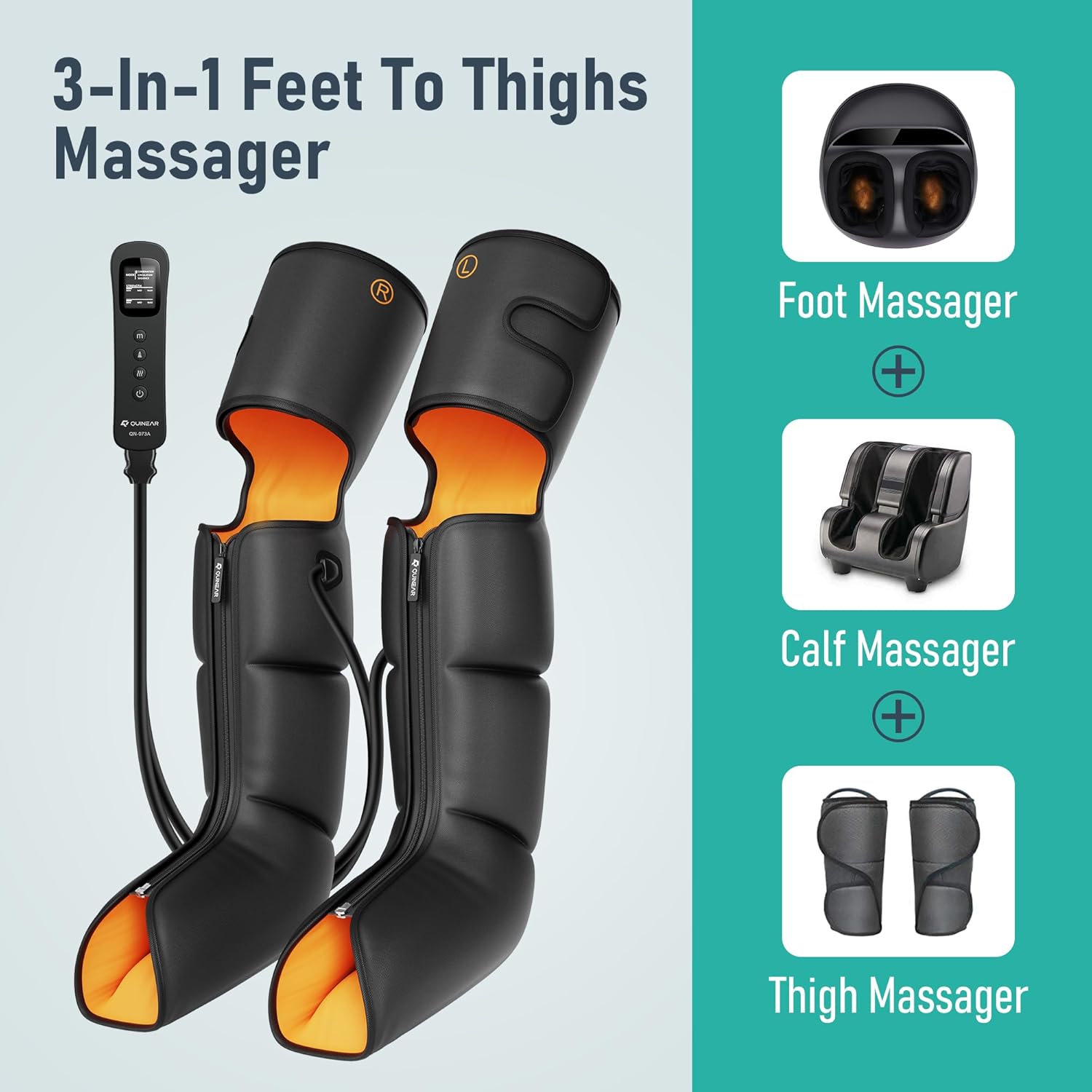 Detalle de QUINEAR Leg Massager 3-in-1 with Heat