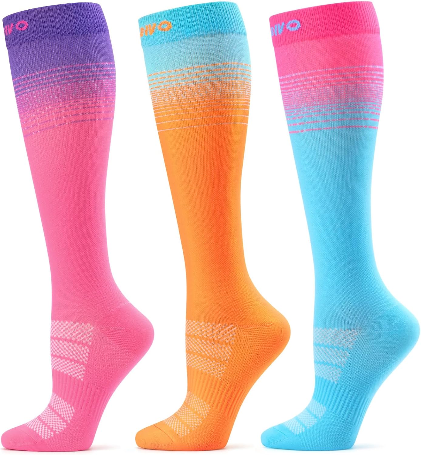 Detalle de CAMBIVO CS00 Compression Socks, 15–20 mmHg, 3 Pairs for Work and Travel