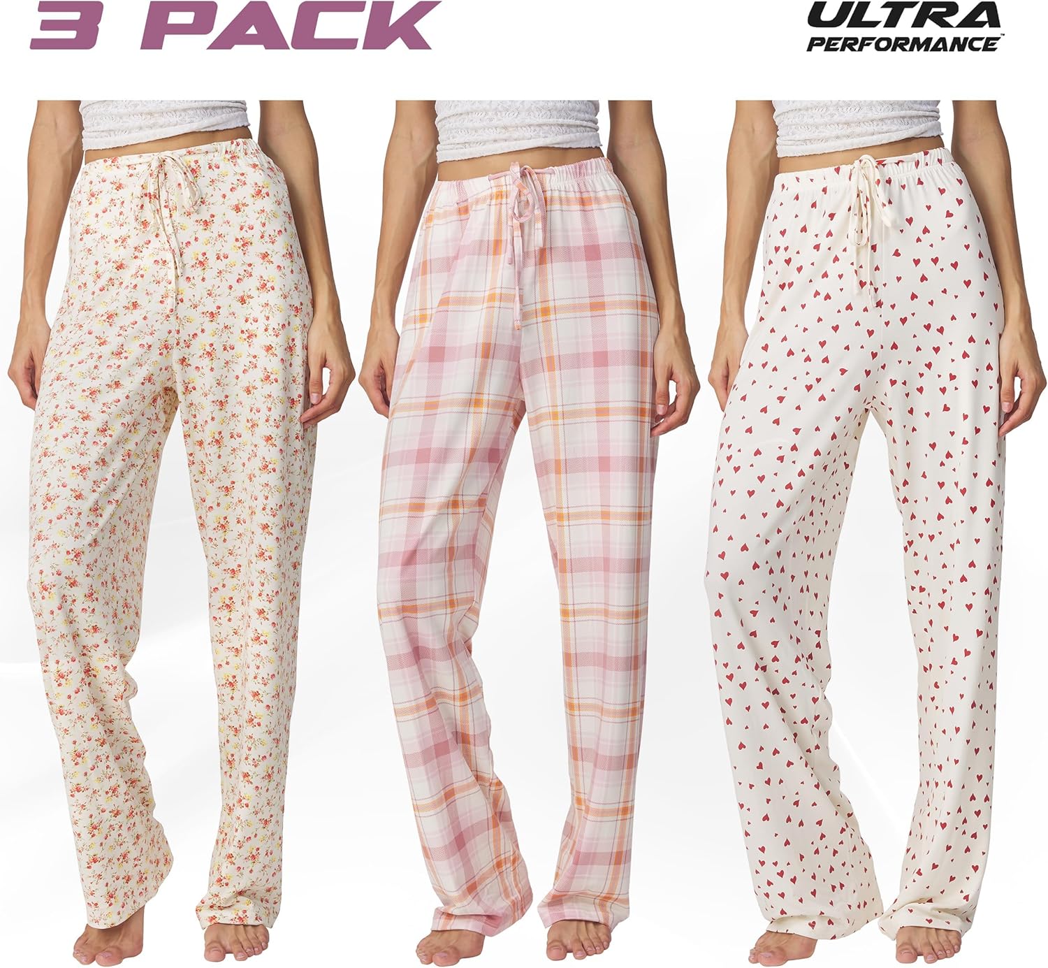 Thumbnail 3 de Ultra Performance Women's Pajama PJ Pants 3 Pack: Soft, Breathable Bootcut Lounge Bottoms