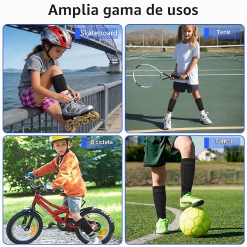 Thumbnail 6 de AYBUY Espinilleras de Fútbol para Niño con Protección de Pantorrilla y Taquillas Transpirables