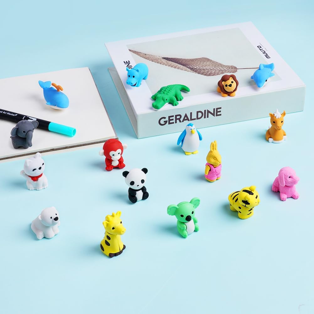Thumbnail 6 de OFFCUP Gommes Fantaisie – 17 gommes animaux colorées et démontables