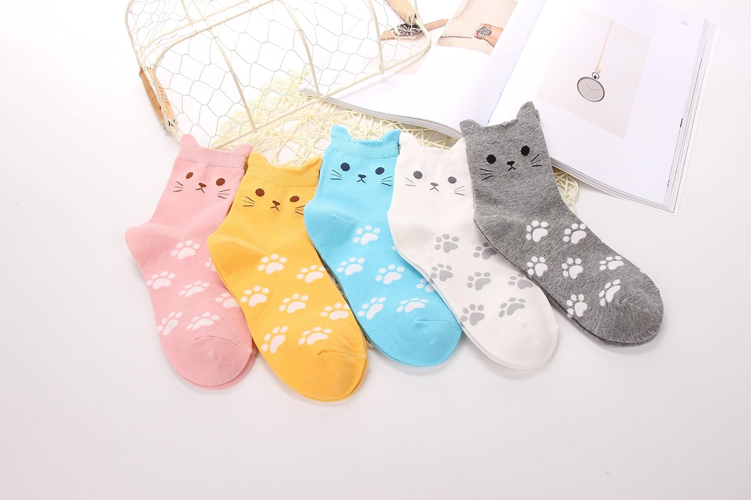 Thumbnail 4 de Jeasona Women's Cat Socks 22.5-25.5cm