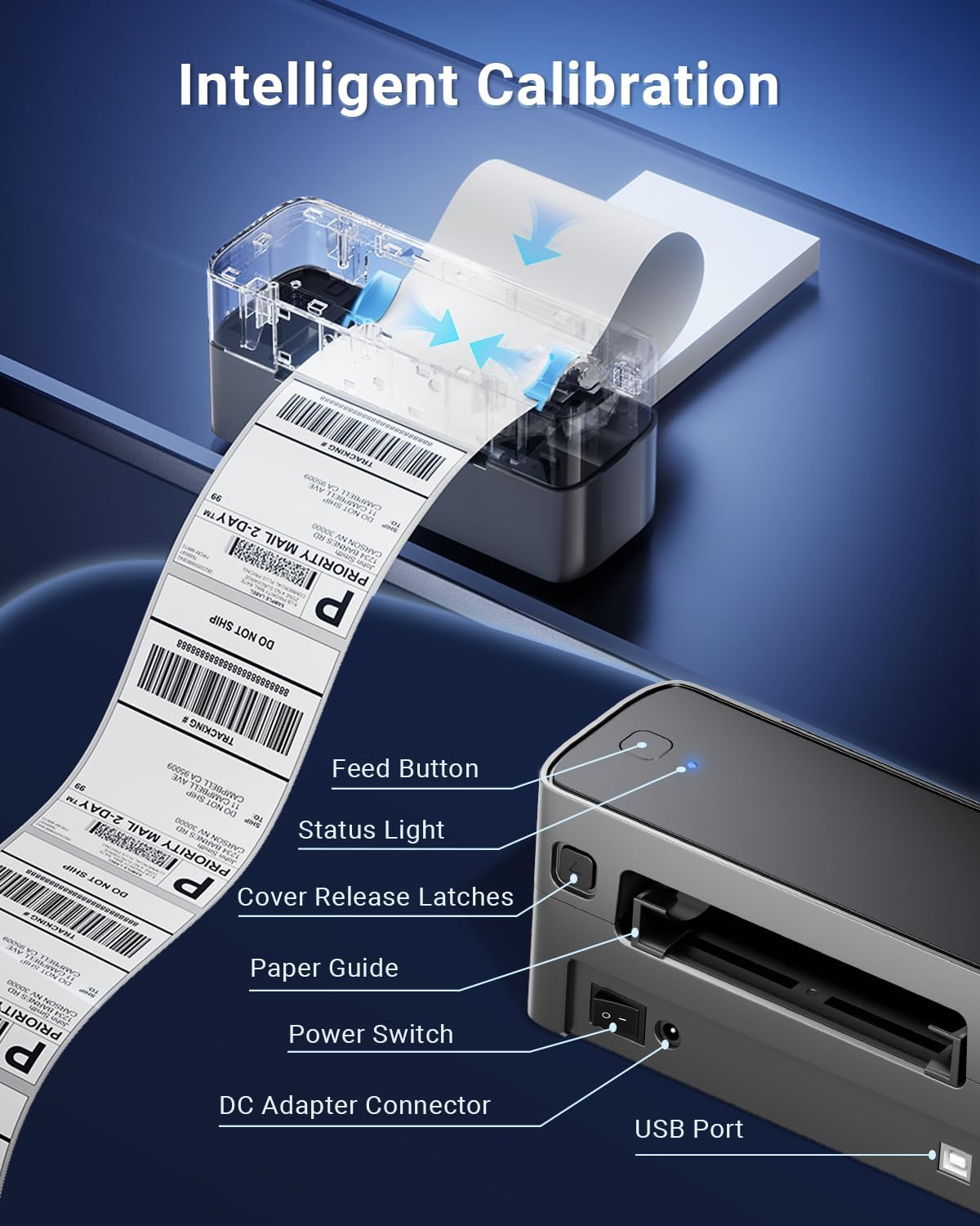 Thumbnail 4 de WCZ Bluetooth Thermal Shipping Label Printer 4x6