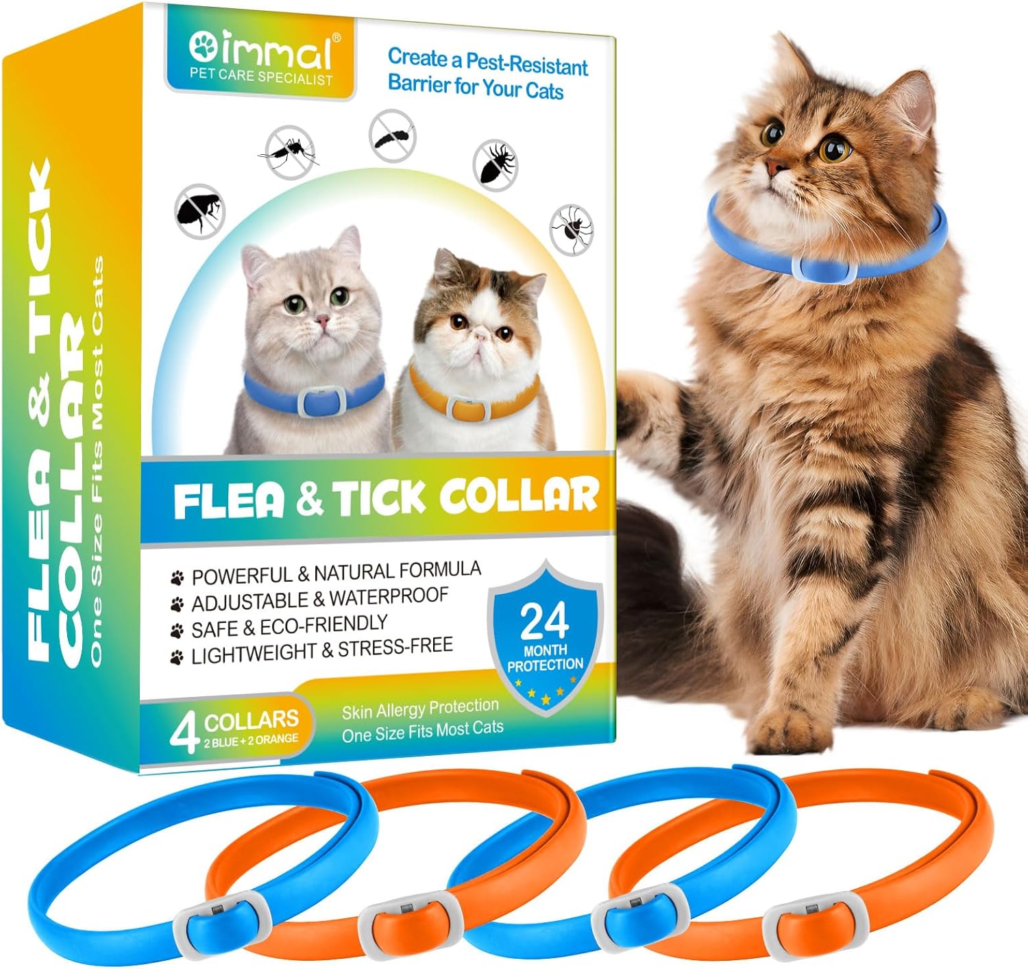 Collar antipulgas y garrapatas 24 meses 4 unidades