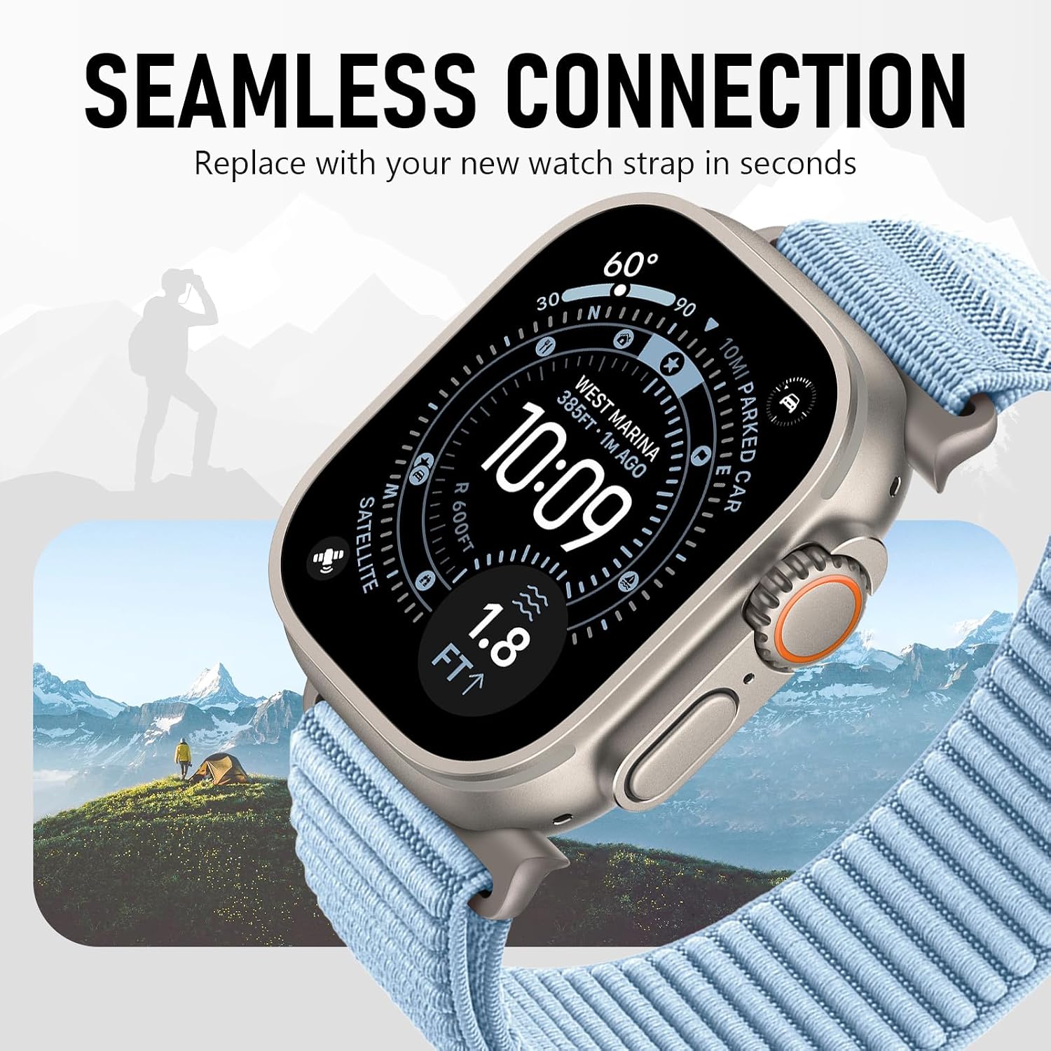 Detalle 2 de DMVEIMAL Sport Loop Nylonarmband für Apple Watch – 38–42 mm, kompatibel mit Series 11/10, 9–7, SE/SE 2/SE 3, Ultra, 3/2/1