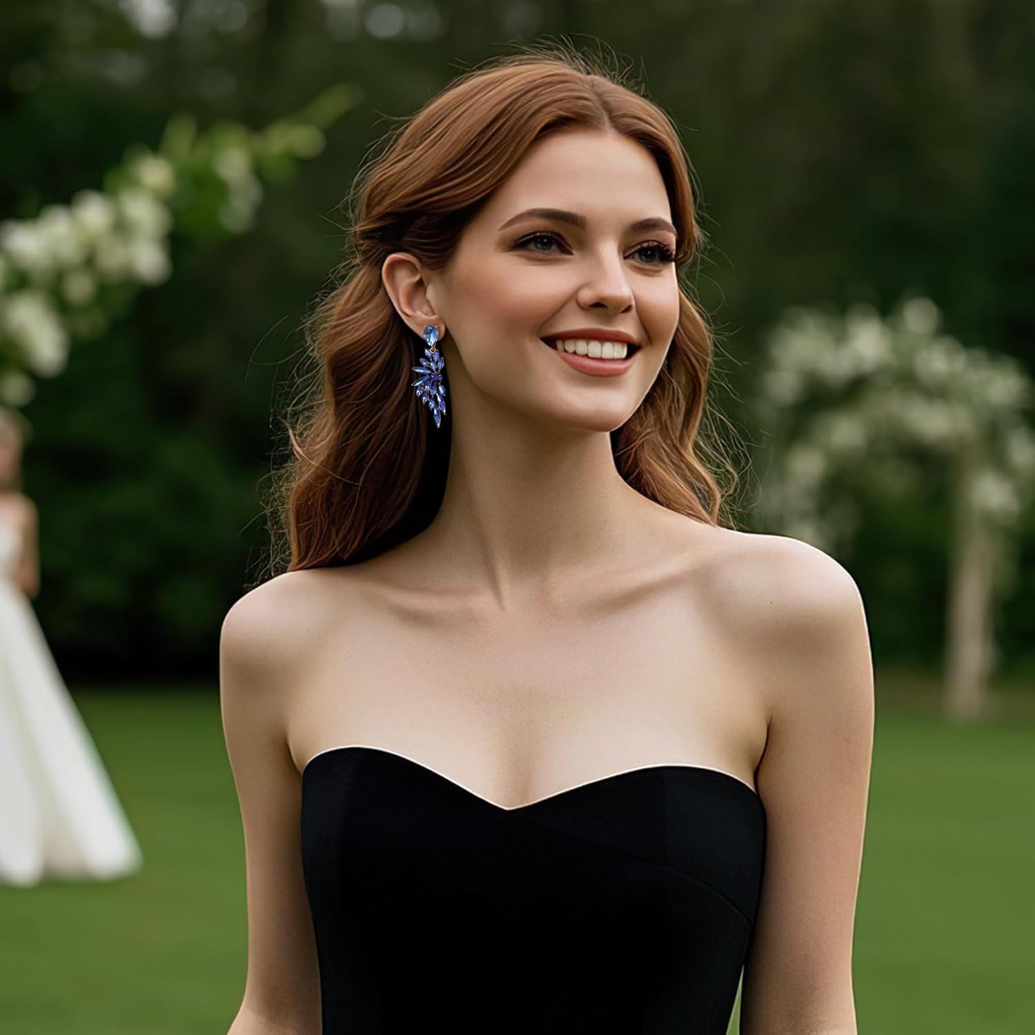 Thumbnail 1 de Clearine Donne Matrimonio Orecchini da sposa con cristalli goccia e clip