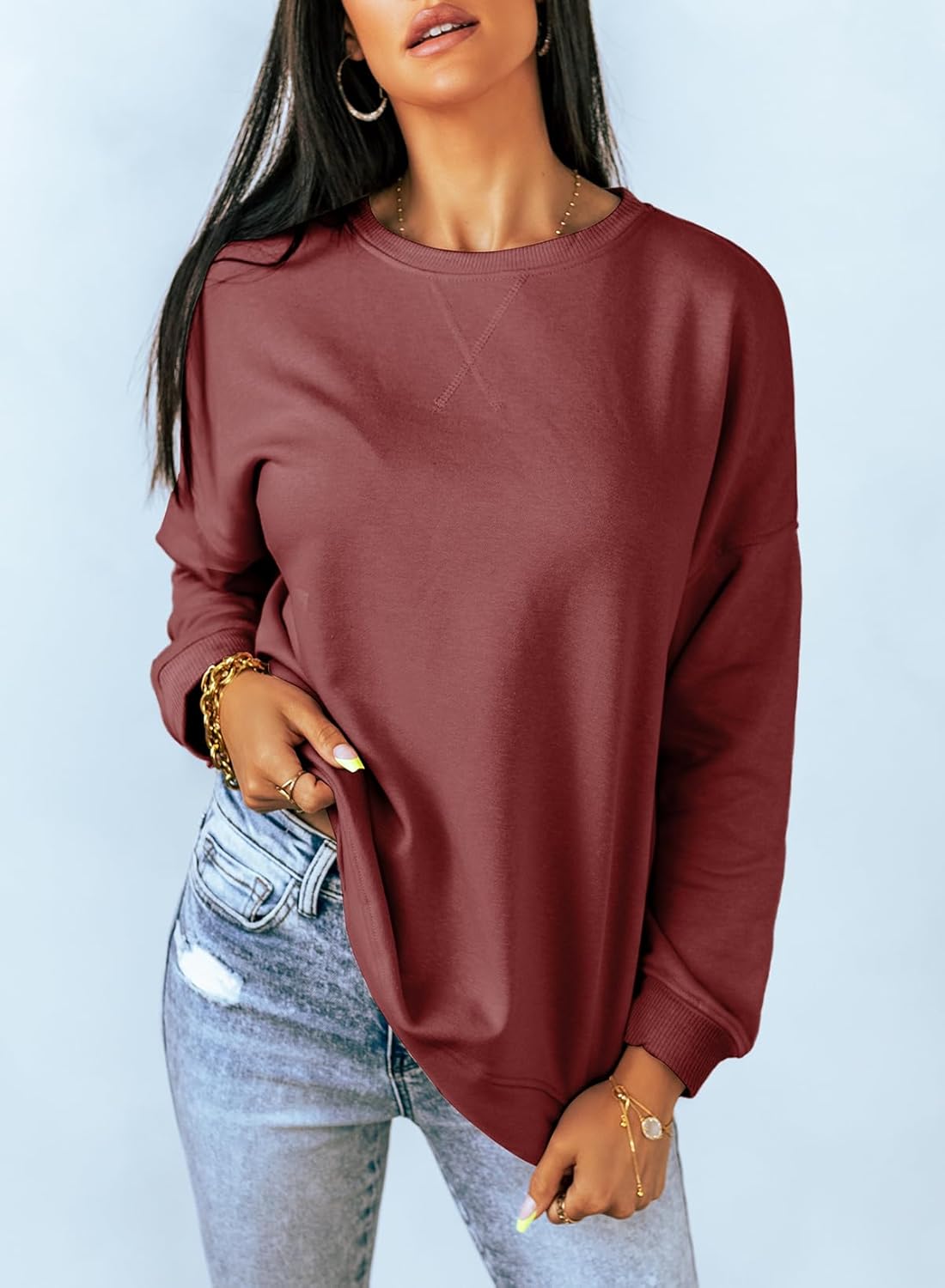 Thumbnail 2 de Dokotoo Women’s Casual Crew Neck Sweatshirt (Loose Fit Long Sleeve Pullover)