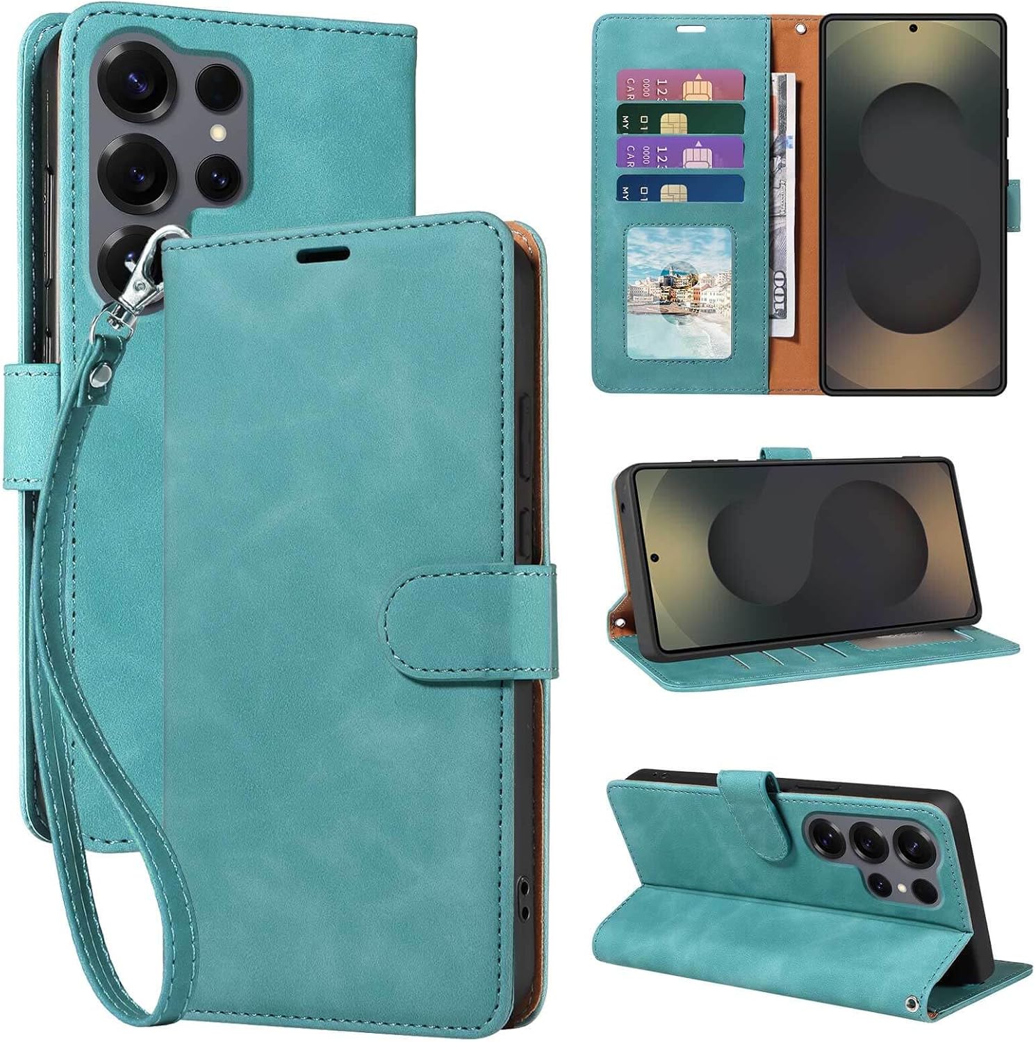 Detalle de GOTOURED S25 Ultra Case Wallet for Samsung Galaxy S25 Ultra 5G (Green)