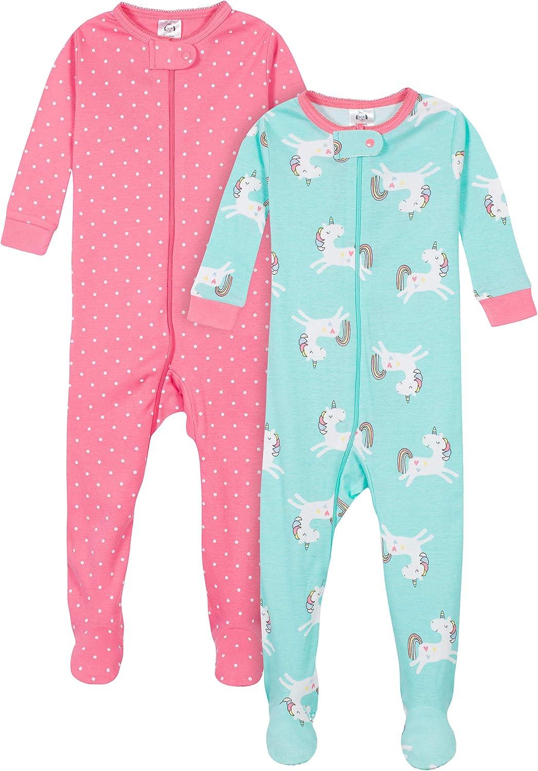 Detalle de Gerber 2-Pack Pyjamas Grenouillère avec Pieds pour Bébés et Tout-petits – Confort et sécurité