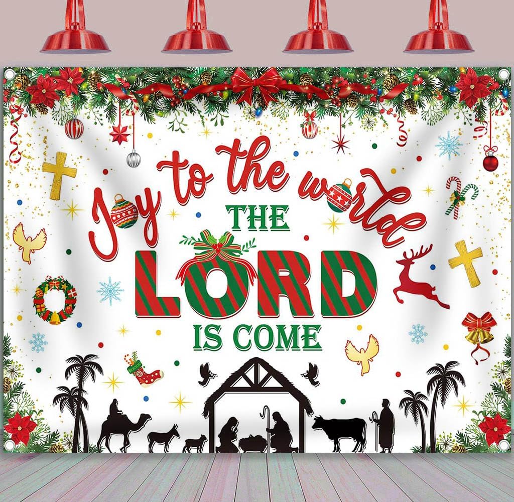 Detalle 2 de Christmas Nativity Backdrop 94x70 inch Photography Background 🎥