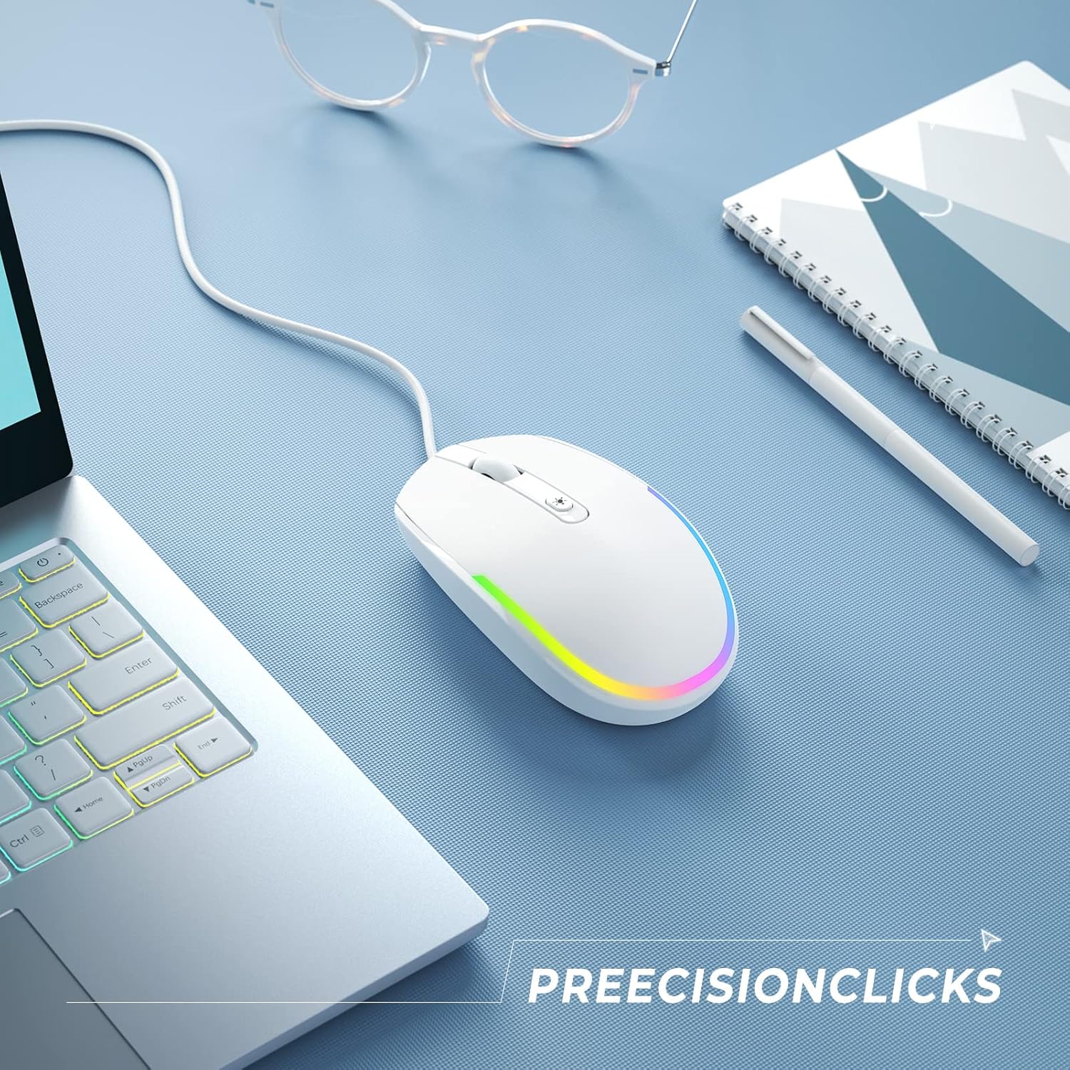 Detalle 2 de Seenda Wired Mouse with RGB Backlight and 1.5m USB Cable