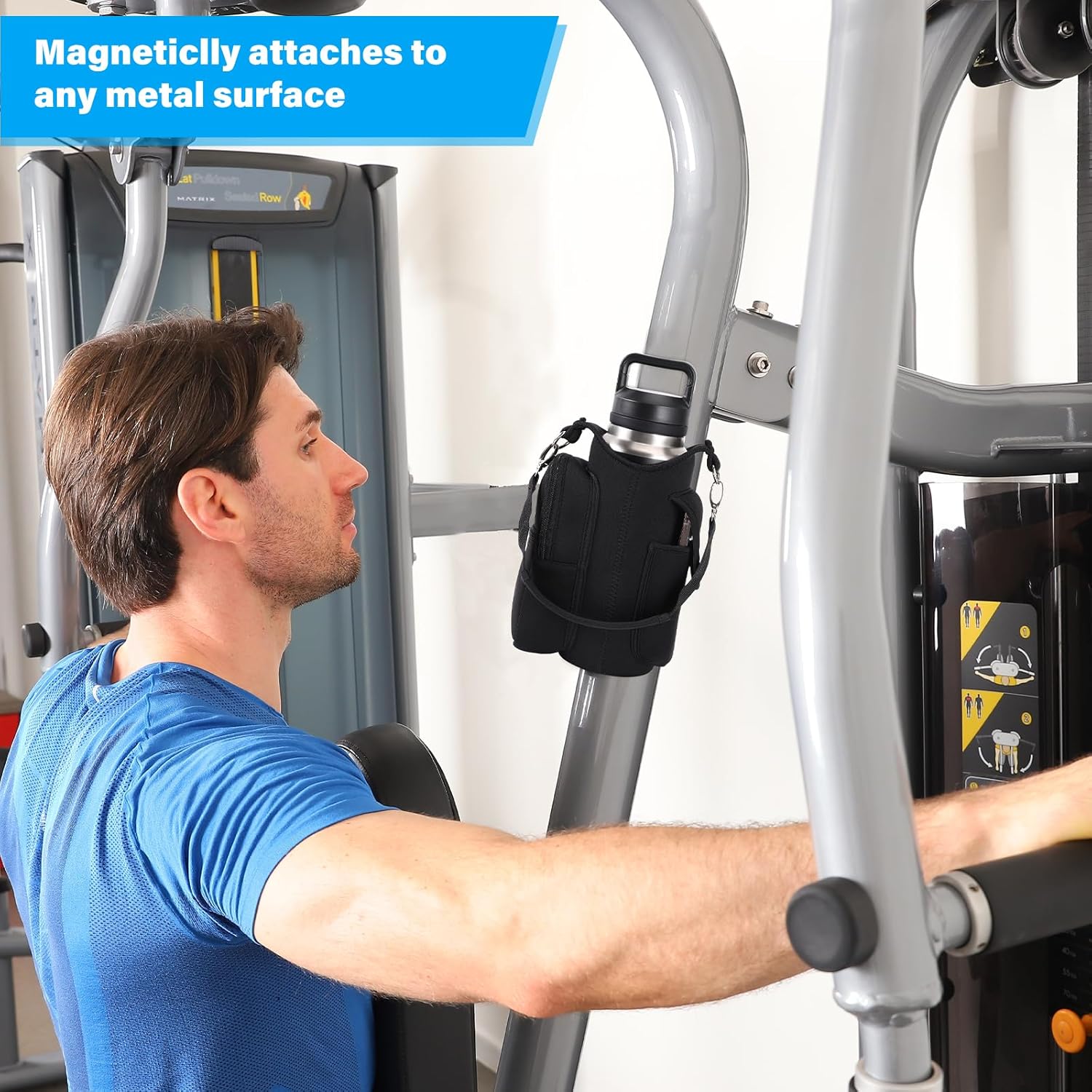 Thumbnail 4 de icolor Gym Borsa Magnetica: Borsa da palestra con portabottiglia magnetico e scomparti per cellulare
