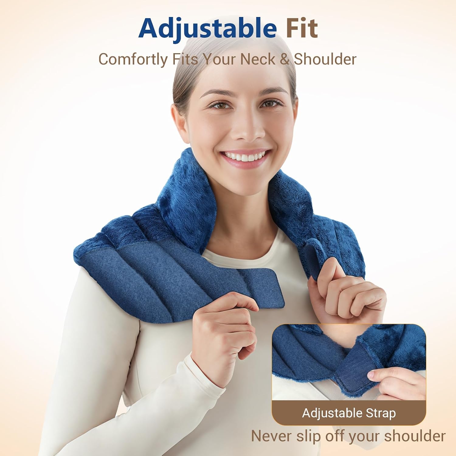Thumbnail 4 de Comfytemp Weighted Microwave Heating Pad for Neck and Shoulders, Large Blue Flannel