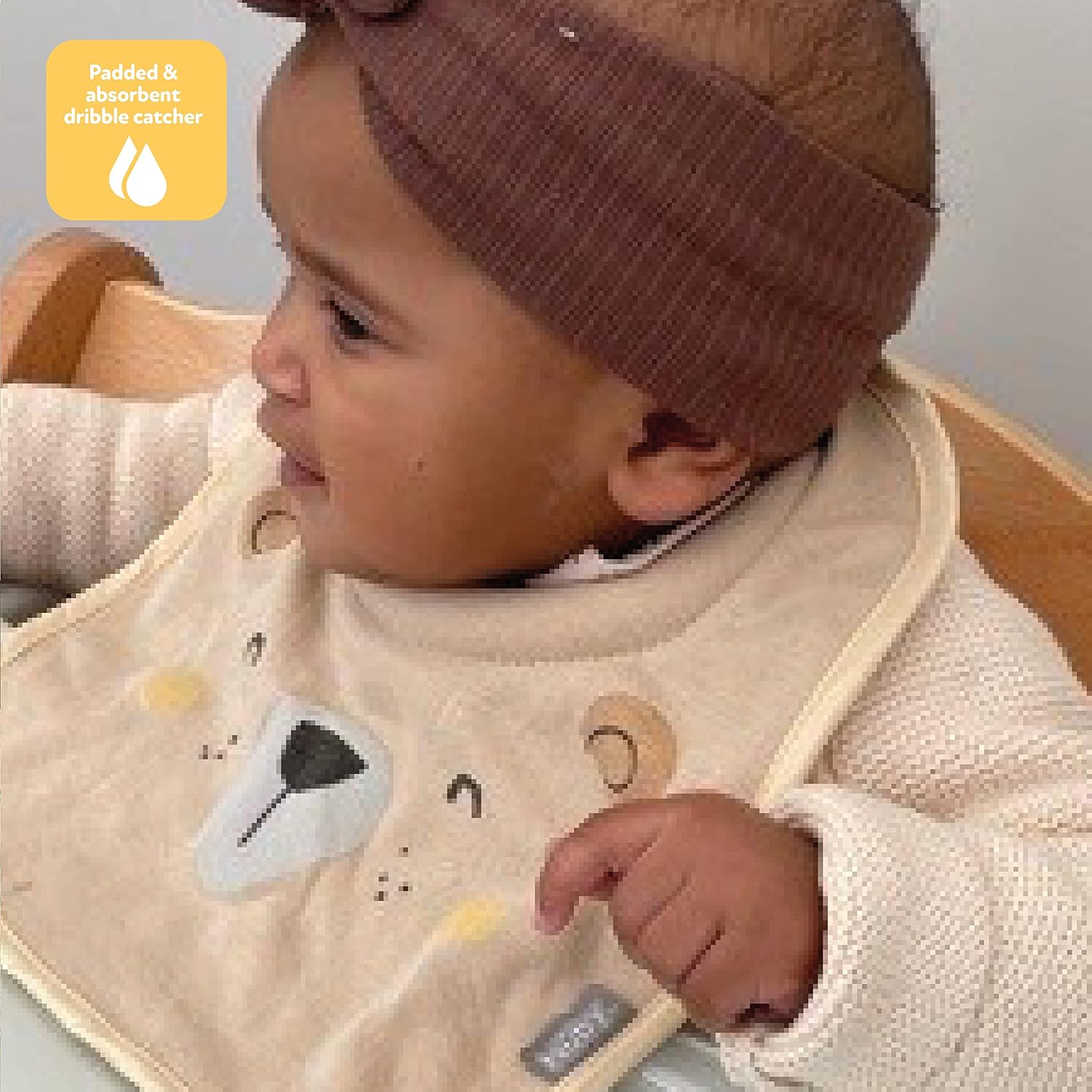 Thumbnail 3 de Nuby Snug and Dry organic cotton bibs with padded neck opening (pack of 4) — machine washable