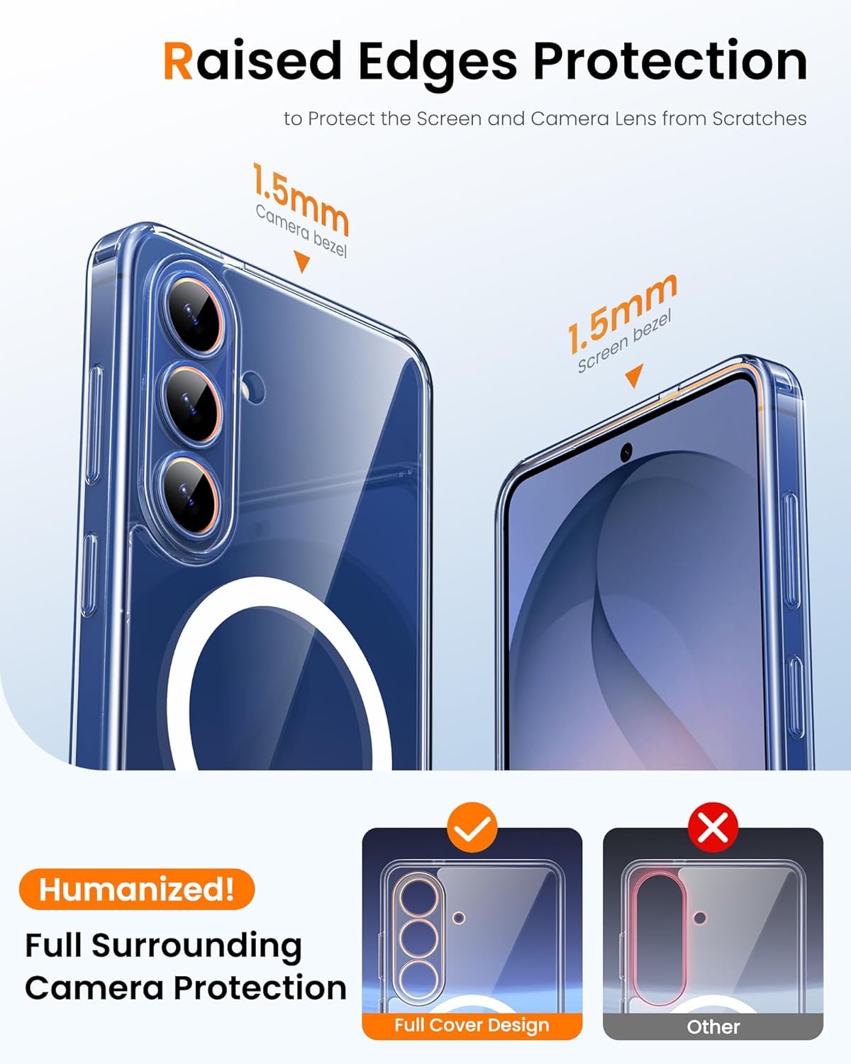 Thumbnail 6 de SIXBOX Magnetic Case with Kickstand for Samsung Galaxy S26 (Clear) – MagSafe compatible with 2 tempered glass screen protectors