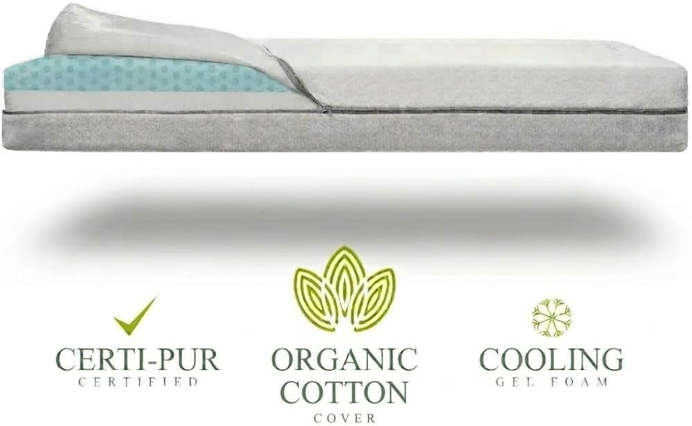 Detalle 2 de Modera MOD-2626 Dual-Sided Crib Mattress, Organic Cotton Cover and Cooling Gel Foam