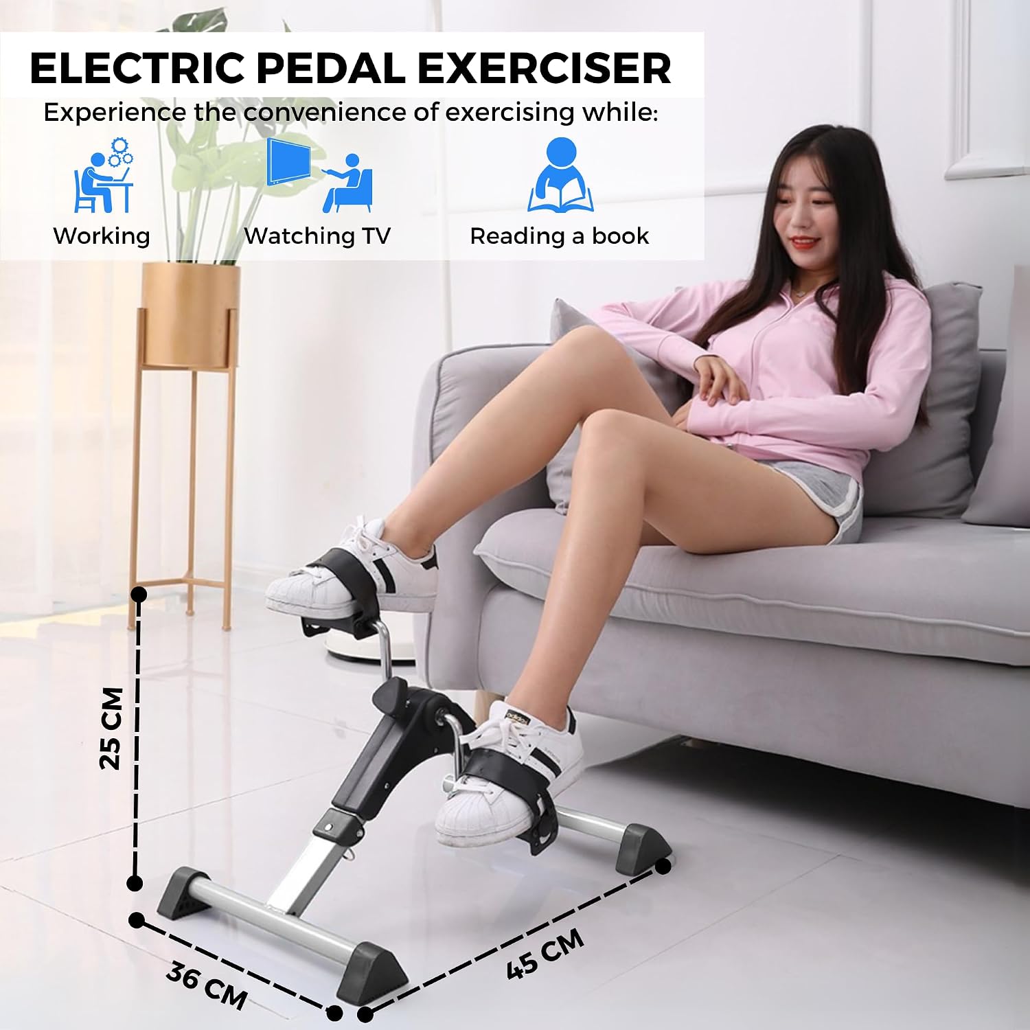 Detalle 2 de Opvouwbare pedaaltrainer met instelbare weerstand en led-display