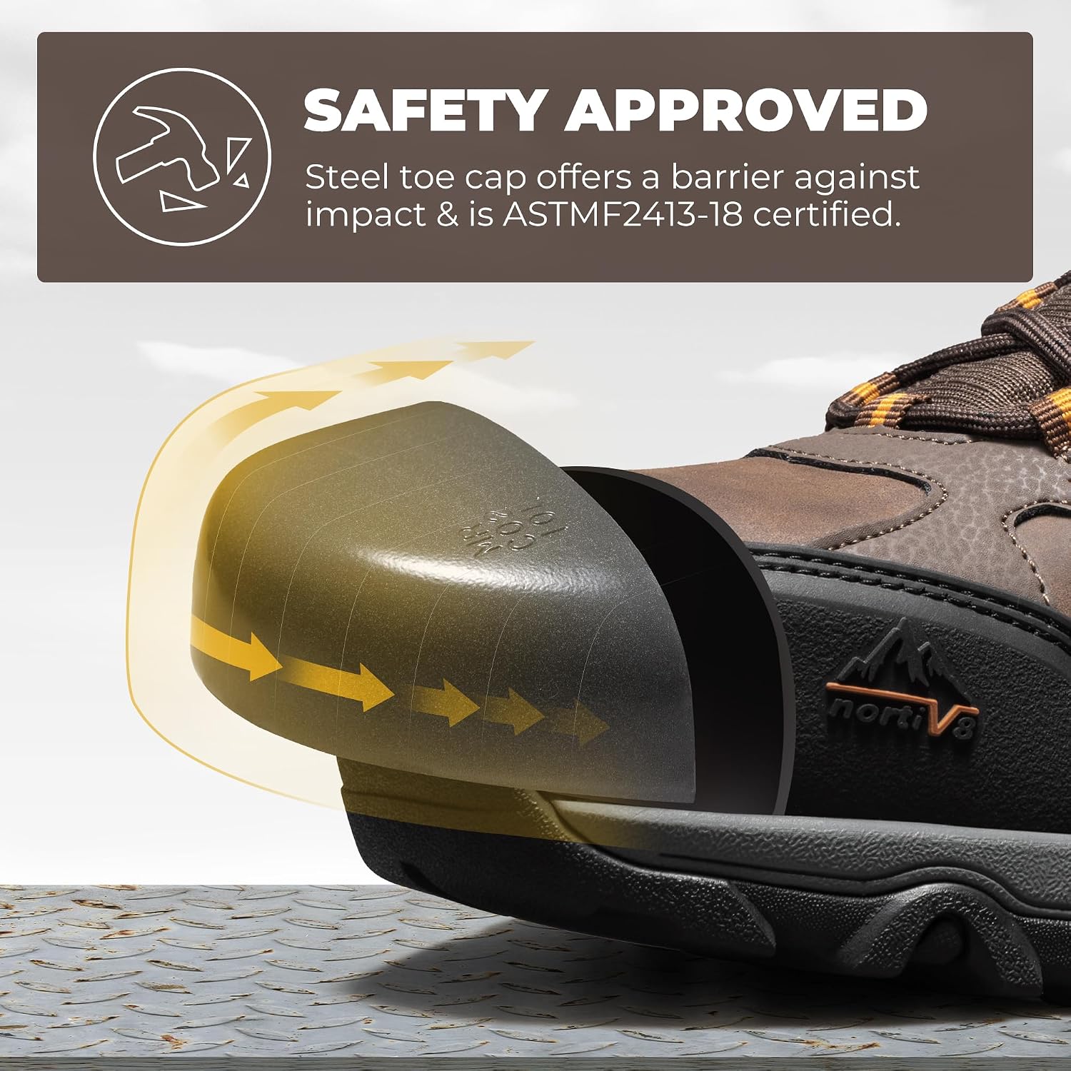 Thumbnail 4 de NORTIV 8 Paladin-Steel Men's Work Boots with Waterproof Suede and Steel Toe