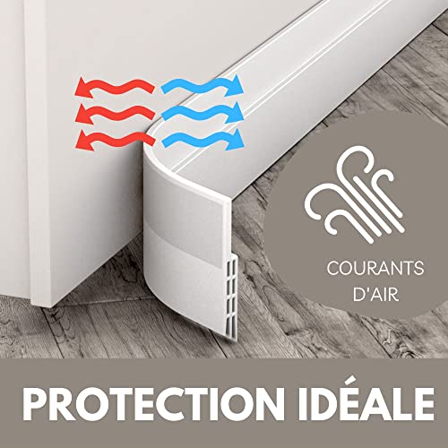 Detalle de Vellure Bas de porte anti-courant d'air et étanchéité – nouveau bas de porte isolant, blanc