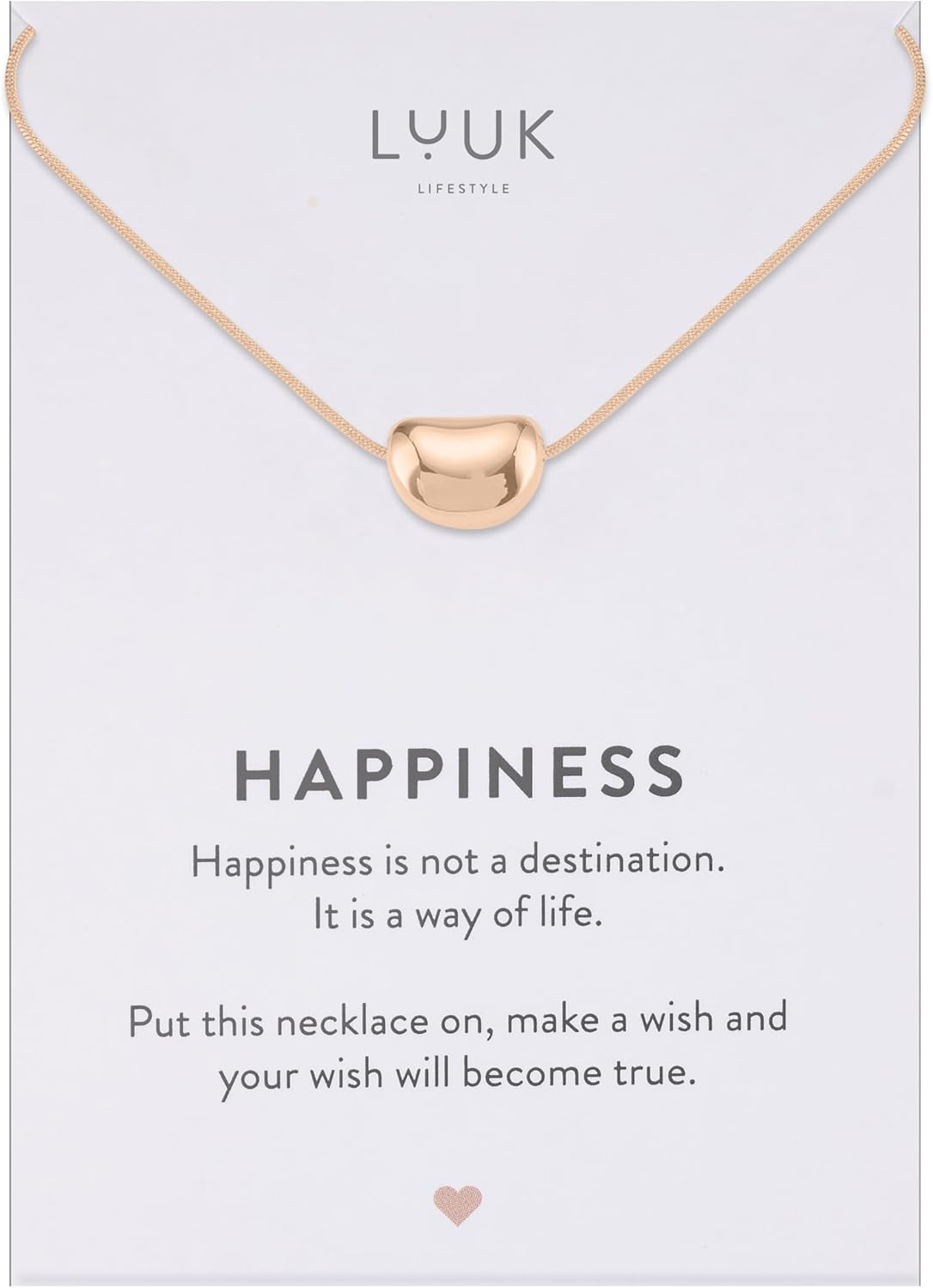 Thumbnail 5 de LUUK LIFESTYLE Collana con ciondolo diverso e acciaio inossidabile 50 cm – Happiness