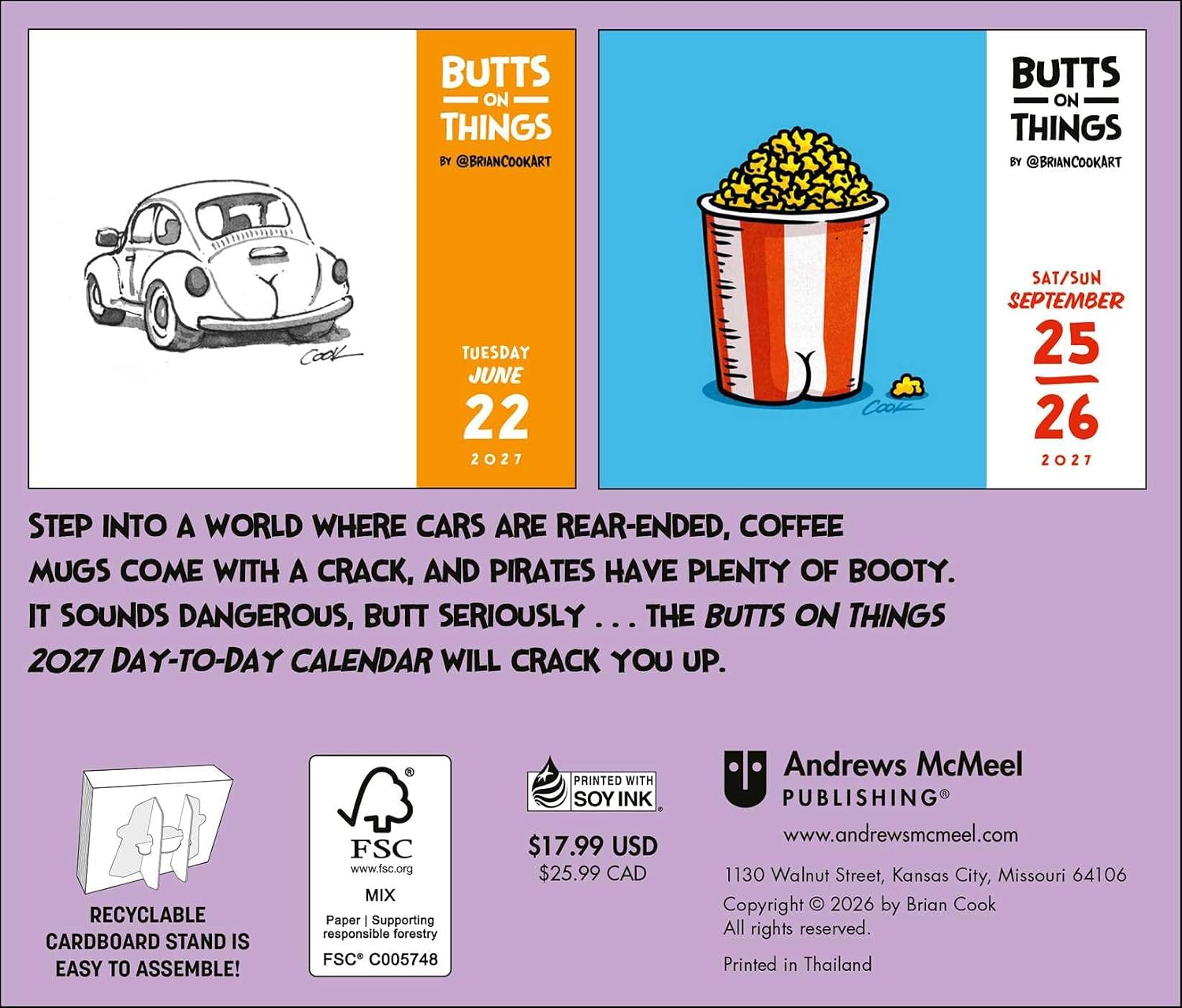 Detalle 2 de Butts on Things 2027 Day-to-Day Calendar