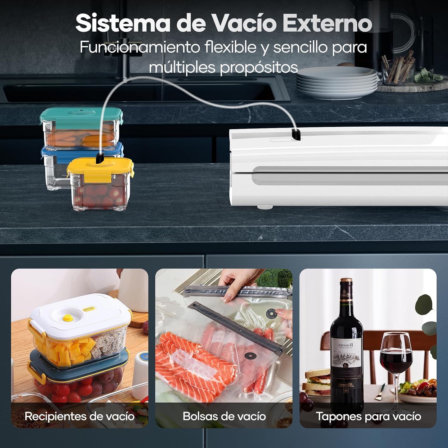 Detalle 2 de Kejector Selladora al Vacío 🍽️ - Conserva y Cocina Sous Vide