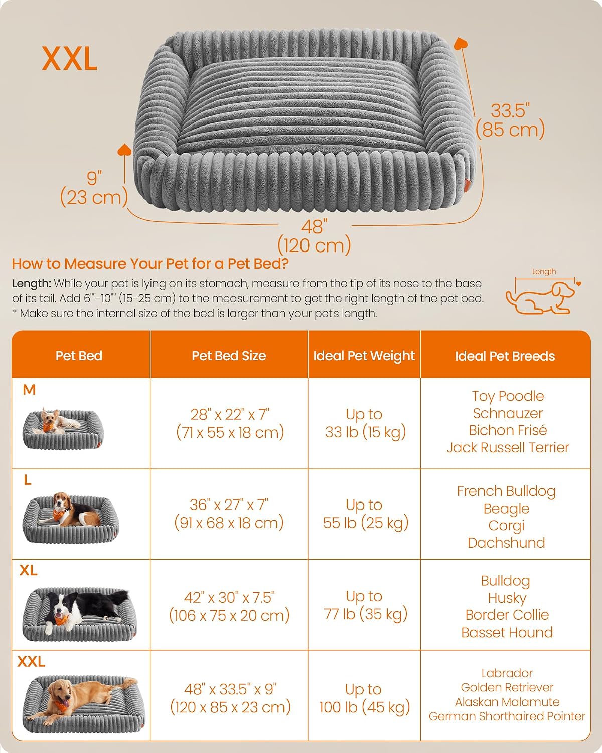 Detalle 2 de Extra Large Dog Sofa Bed 120 x 85 x 23 cm