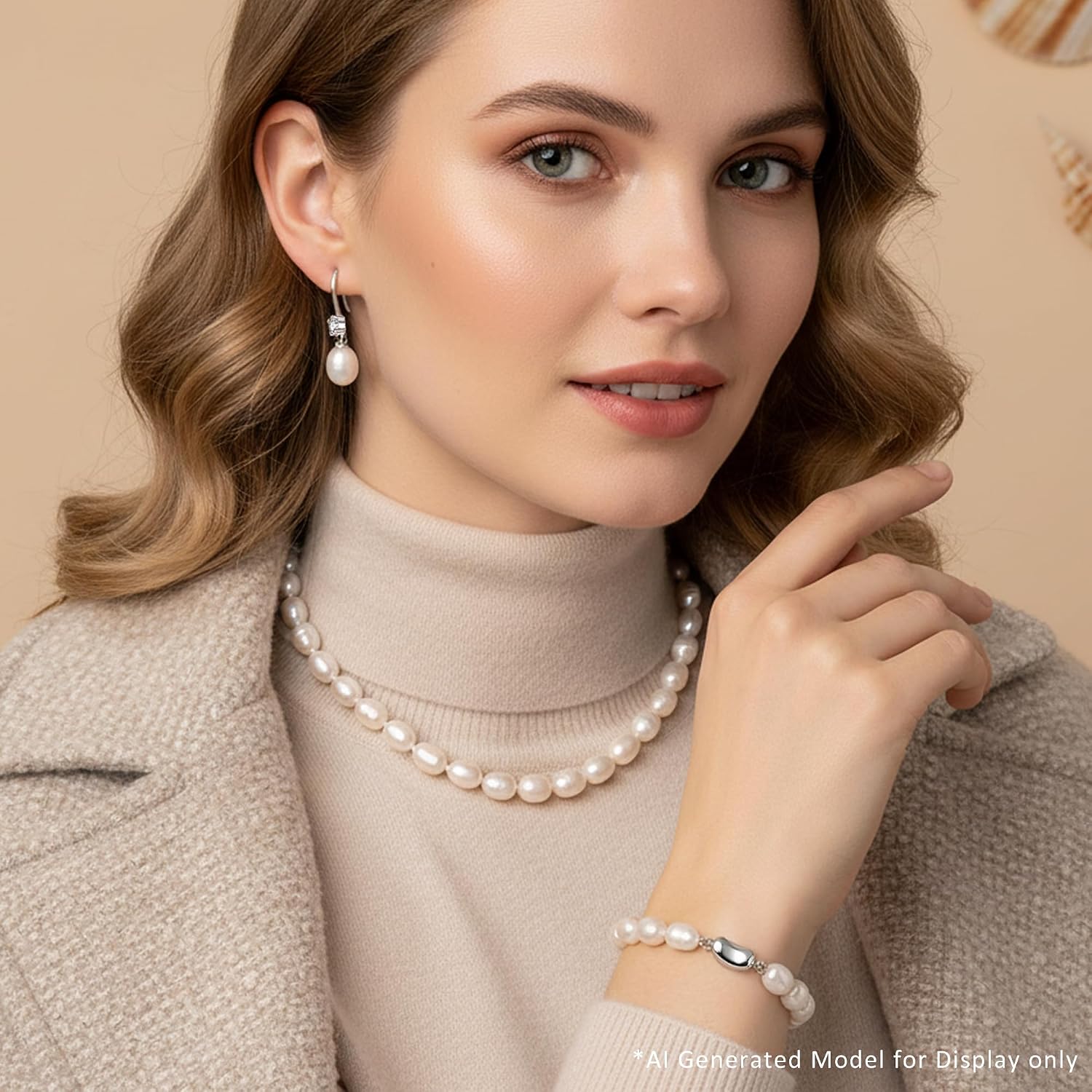Detalle 2 de BAMIKI Pearl Jewelry Set with 925 Sterling Silver