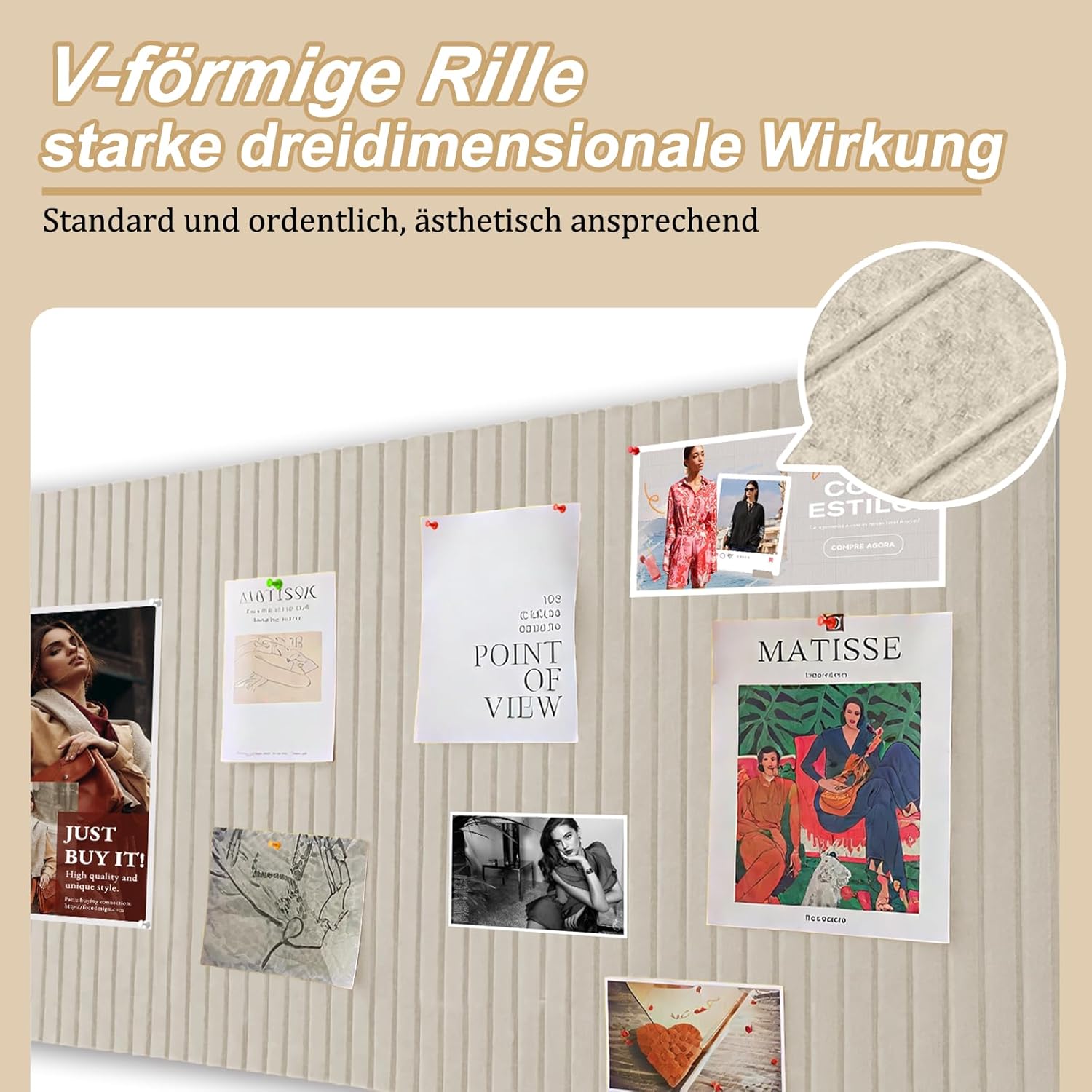 Thumbnail 5 de Große Filz Pinnwand 80×40 cm – selbstklebend 🎯