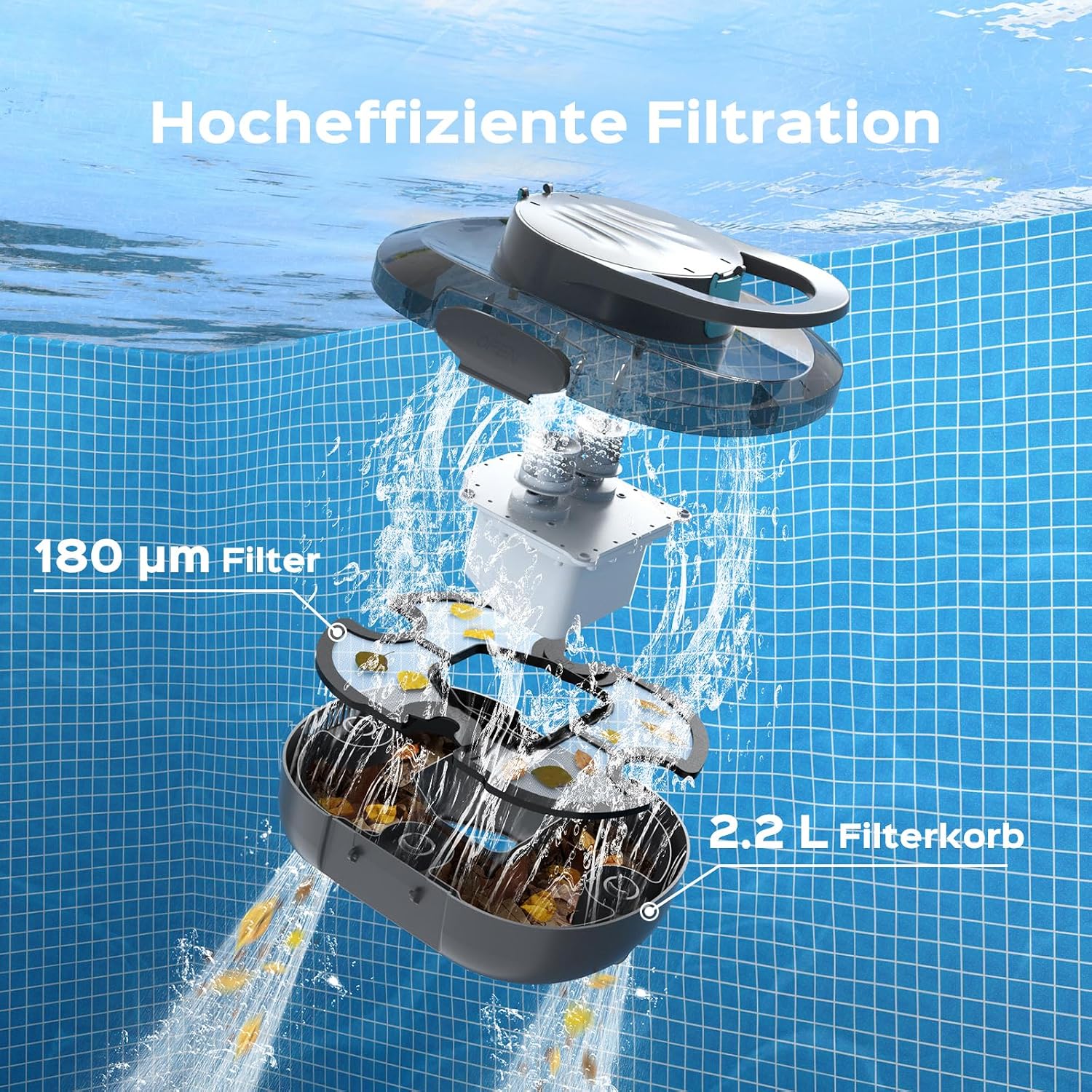 Thumbnail 4 de BRINBO S1PRO 2026 Upgrade Poolroboter – kabellose Reinigung für Oberflächen bis 100 m²