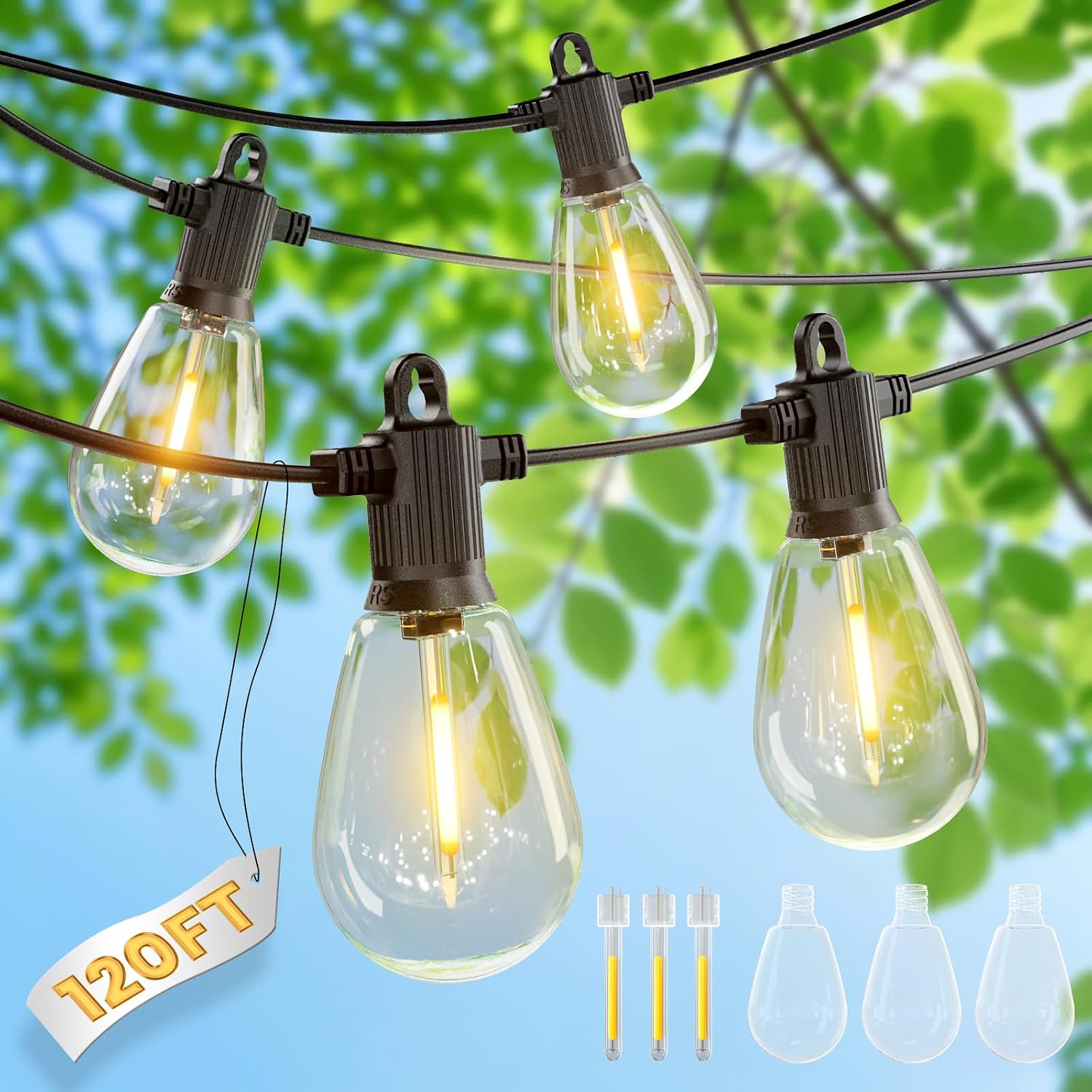 Detalle de ZOTOYI 120FT Catena luminosa LED da esterno IP65 🎄