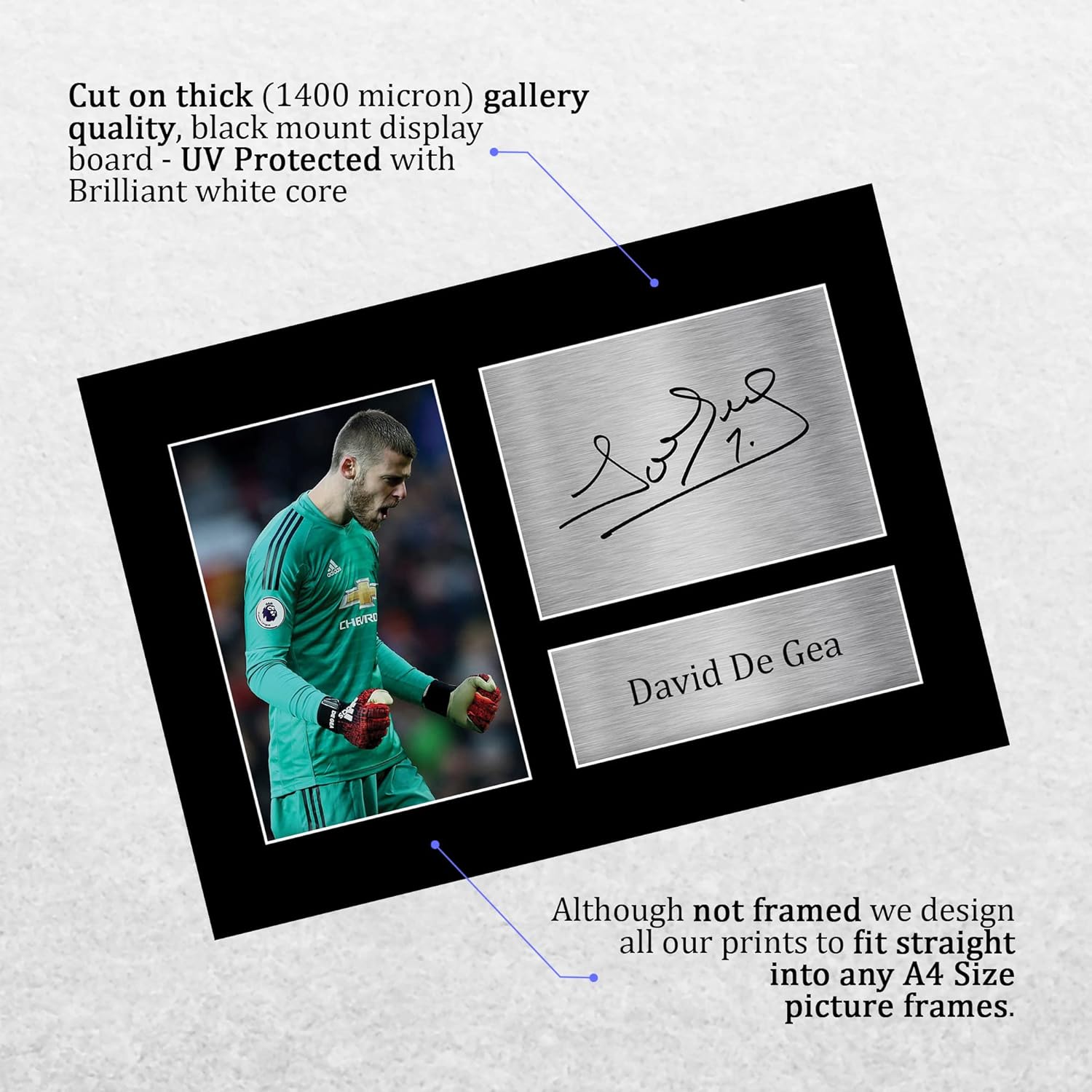 Thumbnail 2 de HWC Trading David De Gea signed A4 print gift display (unframed)