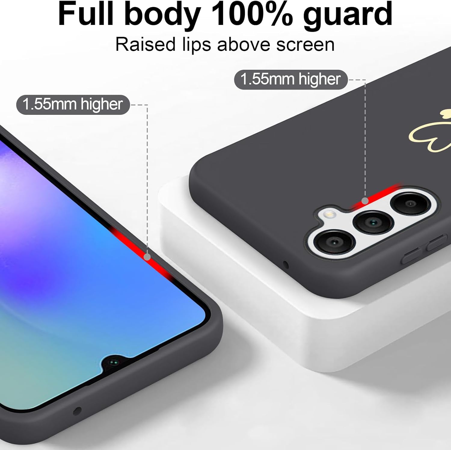 Thumbnail 2 de Yichxu Handyband-Hülle für Samsung Galaxy A05s mit Band – Herz Design, Silikonhülle mit Kette, schutzhafte Liquid Silicone Case