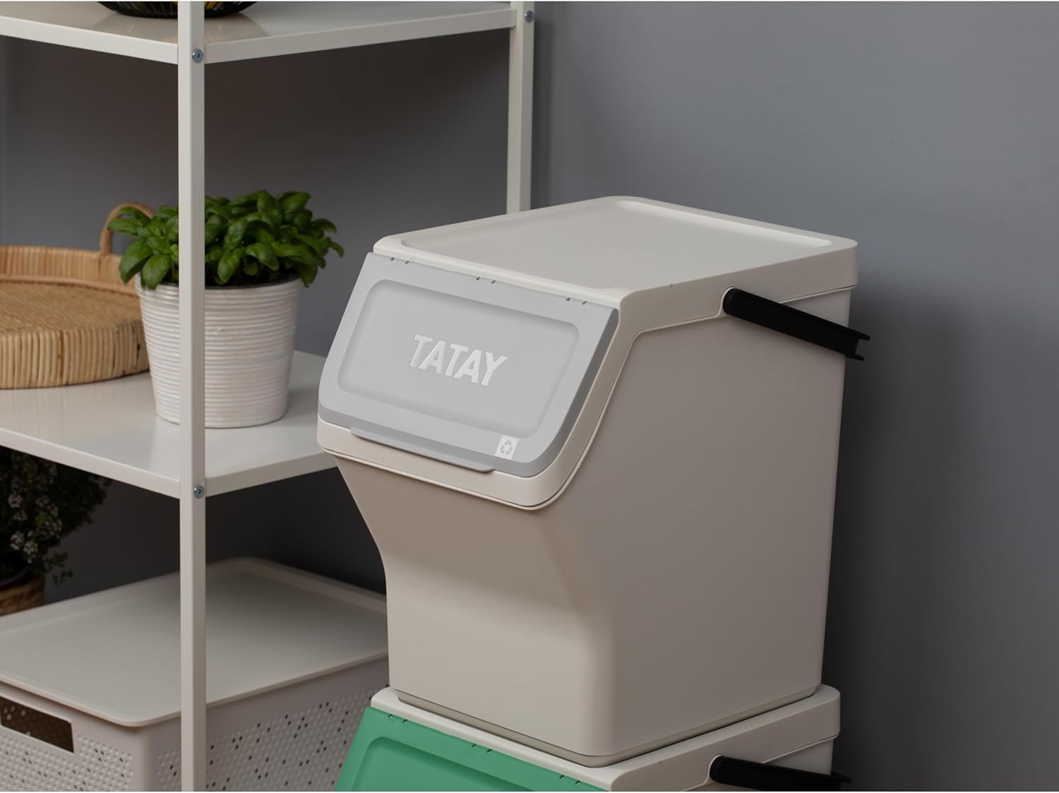 Detalle de Tatay Set 4 Cubos de Basura Apilables 20L 🗑