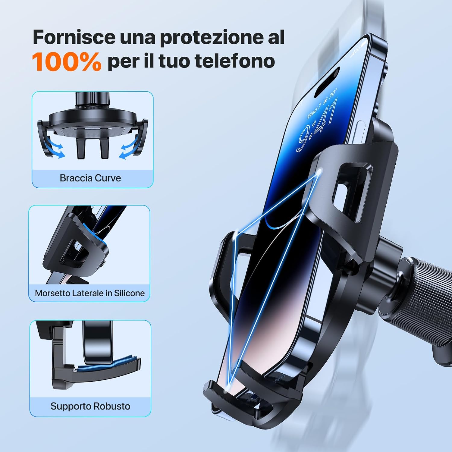 Detalle 2 de Miracase Porta Cellulare Auto Doppio Gancio