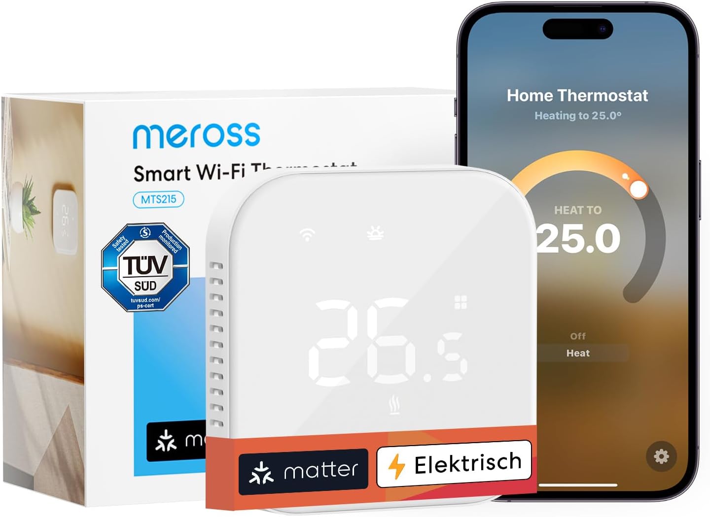 Meross electric heating thermostat 16 A