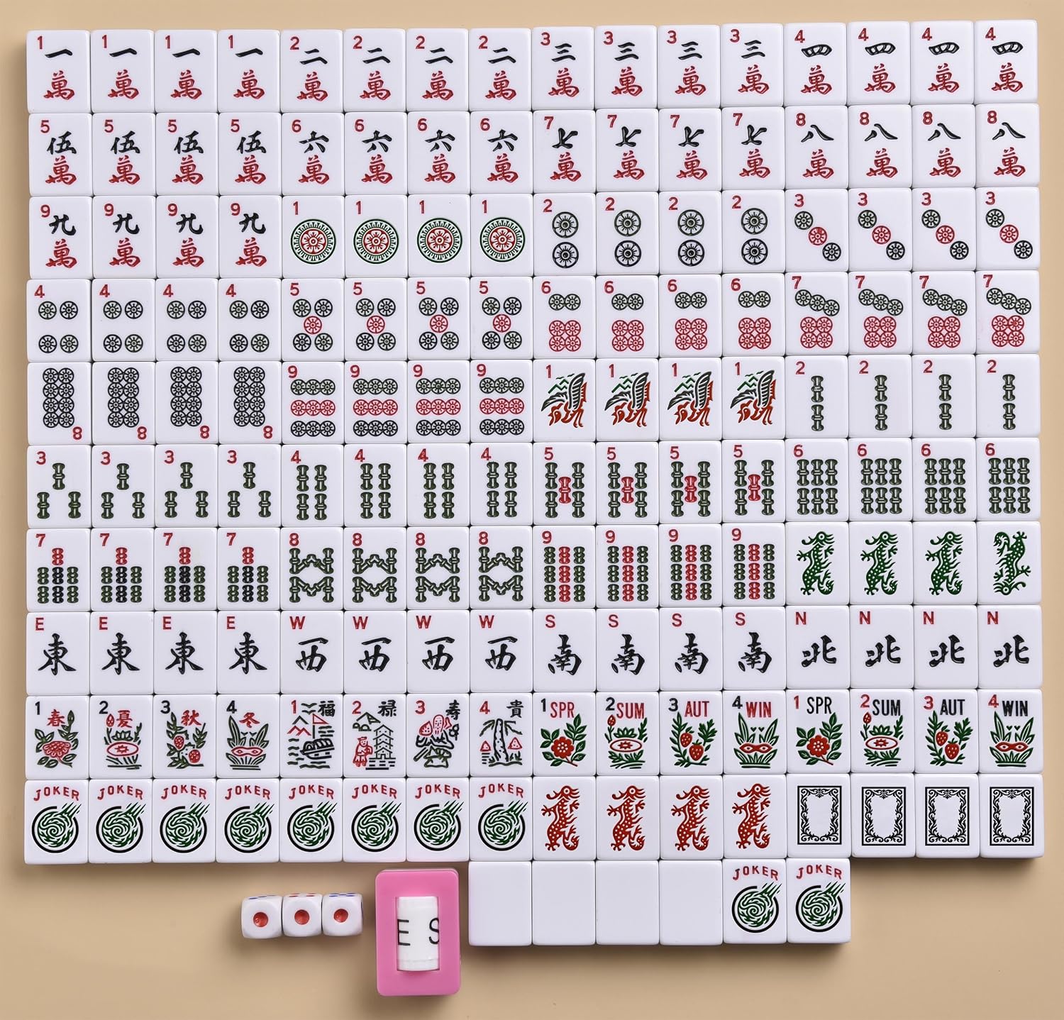 Thumbnail 1 de Mose Cafolo American Mahjong Set (Blue Paisley Carrying Bag) with 166 Premium White Tiles
