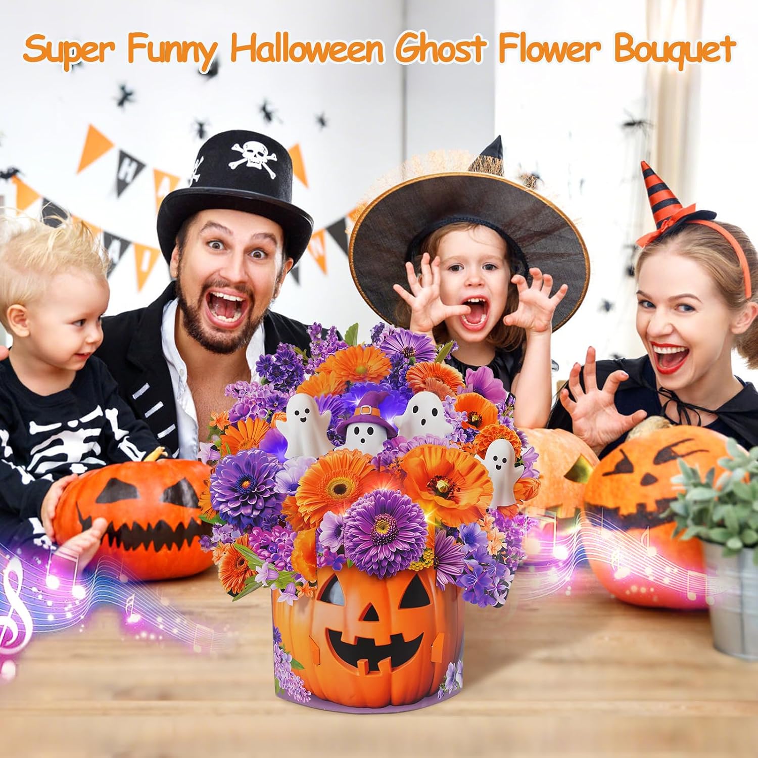 Detalle de Halloween Musical Pop-Up Card, 10-Inch