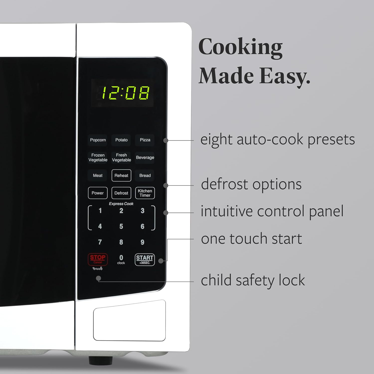 Thumbnail 2 de Farberware 1.1 Cu. Ft. Countertop Microwave Oven (1000 Watts) with Auto Cook, Defrost, and Child Safety Lock
