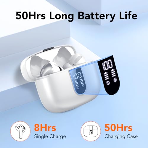 Detalle de IKT Auriculares Inalámbricos Bluetooth 5.3 con Nano-revestimiento IP7, 50 h de batería y reducción de ruido ENC