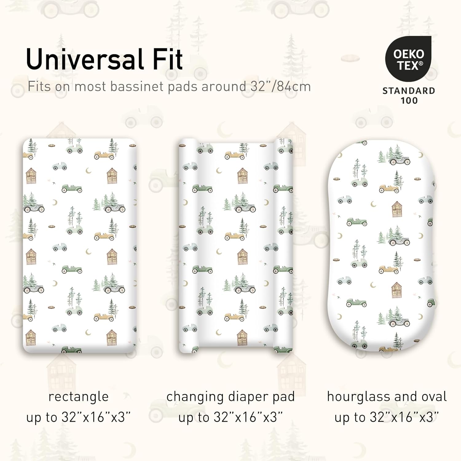 Thumbnail 1 de Baby Moses basket fitted sheets 4 pack