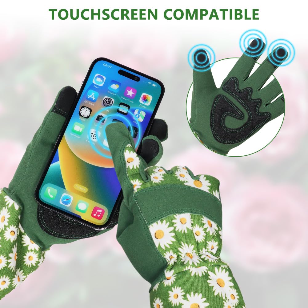Thumbnail 3 de Ainiv Long Gardening Gloves for Women (Green Thorn Proof) – Protective lightweight gardening gloves, Large