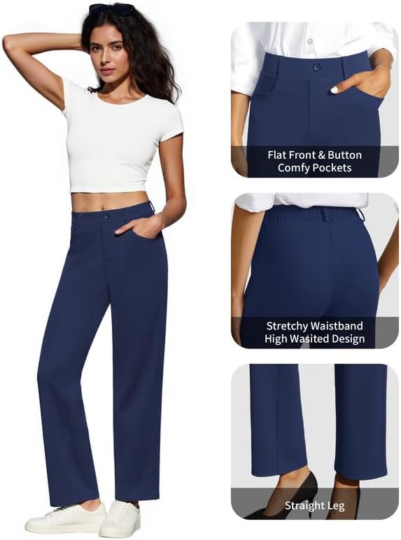 Detalle de JEKAOYI Women's Dress Pants in a Poly-Spandex Blend